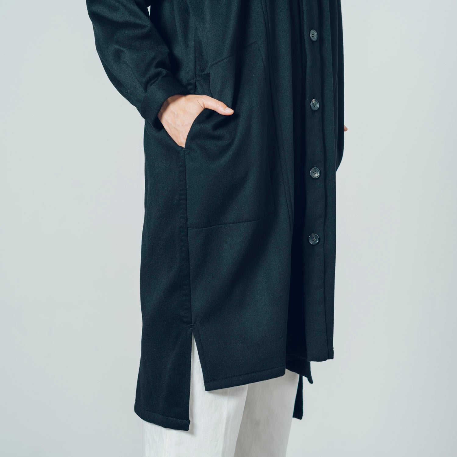 [Echizen Coat] Rescue Wool Cashmere / Black