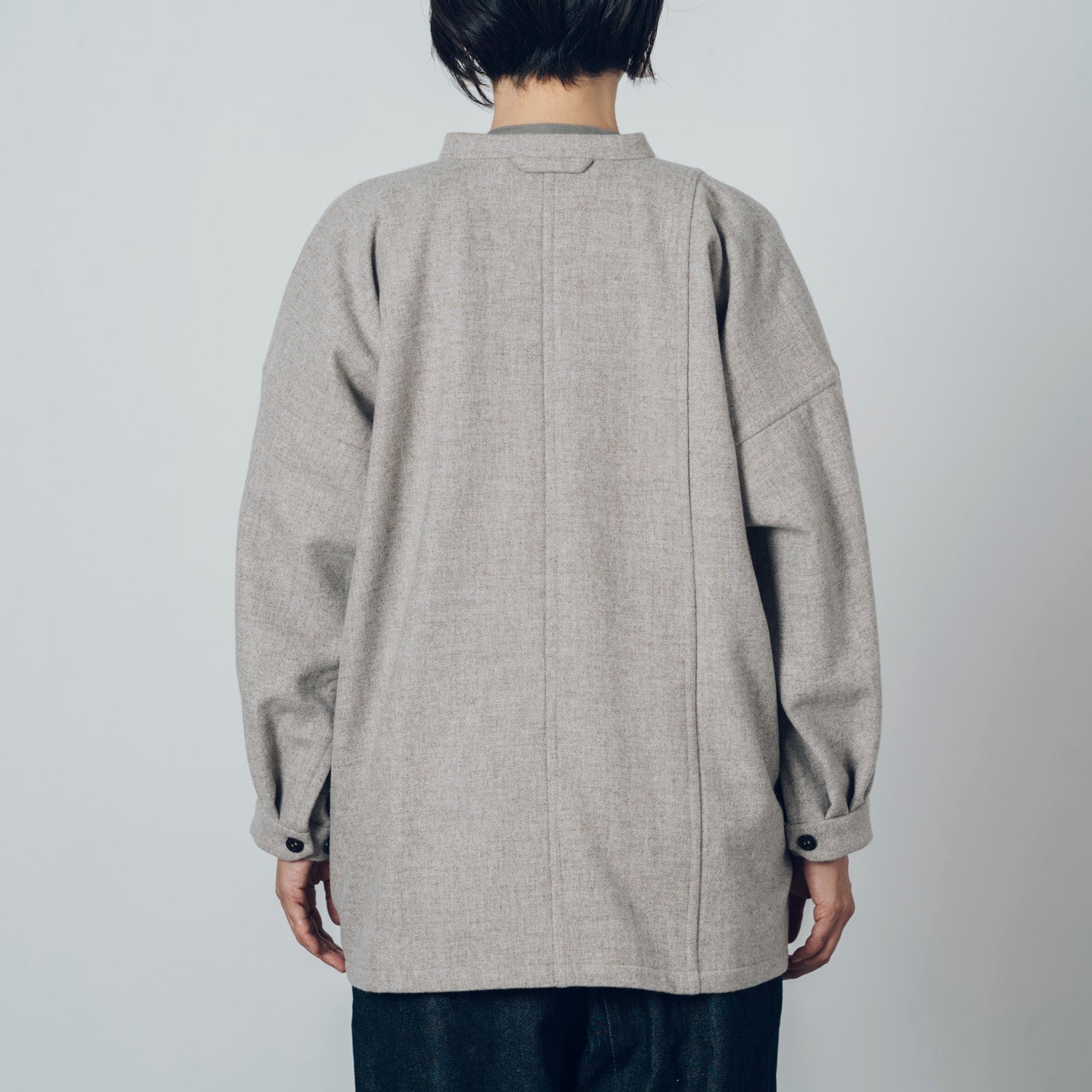 Accepting orders until 3/31 [Echizen Half Coat] Wool (Black Merino)/Gray