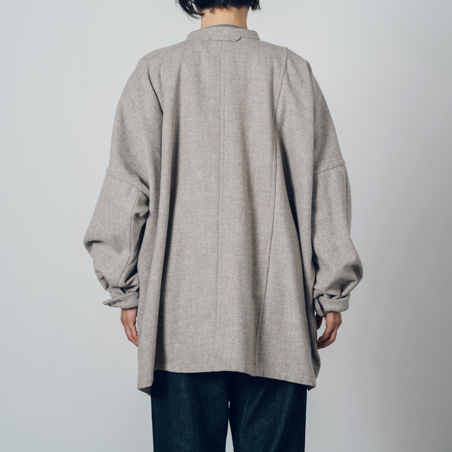 Accepting orders until 3/31 [Echizen Half Coat] Wool (Black Merino)/Gray