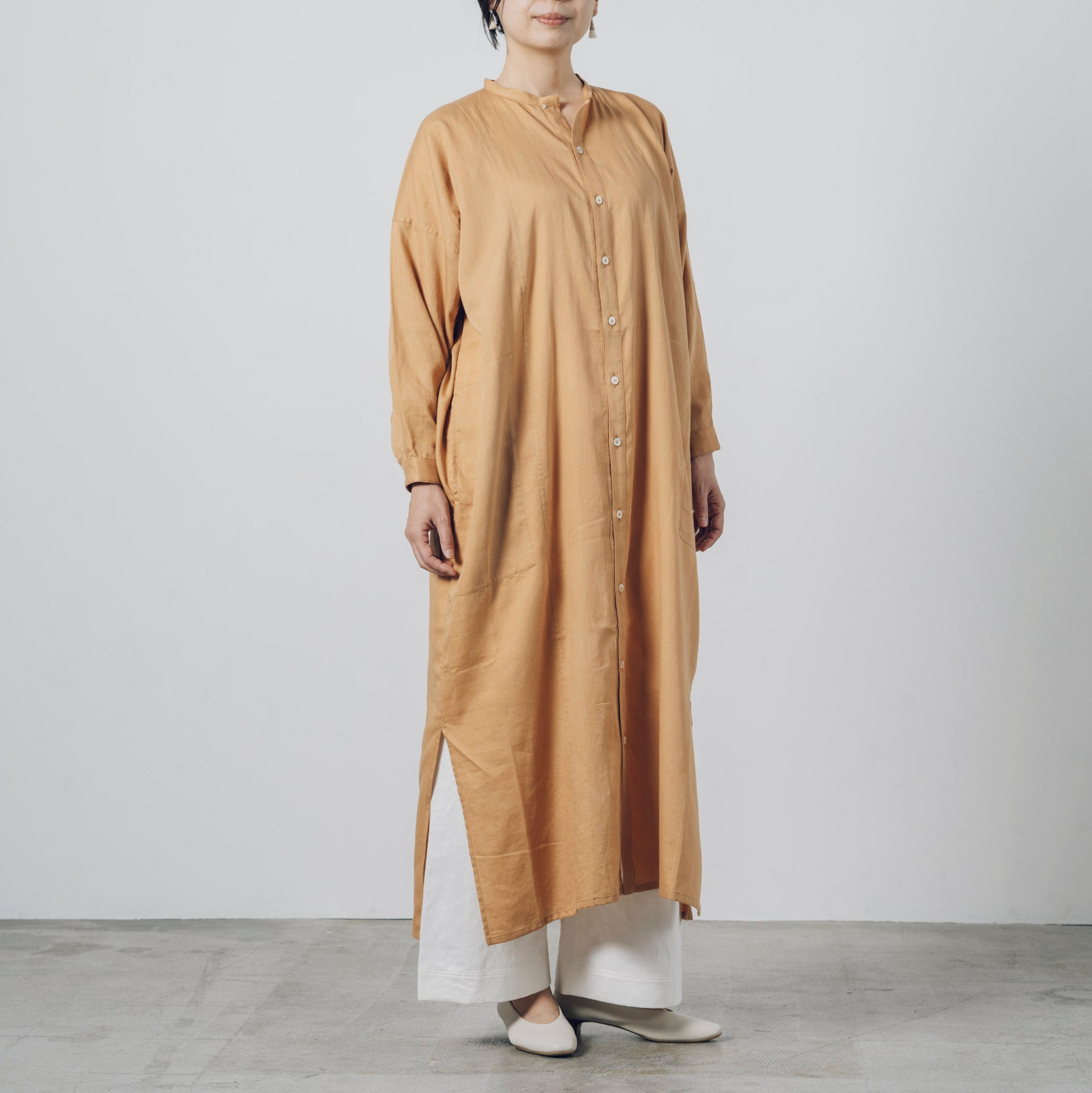 [Echizen One-piece] Maxi length/organic cotton/Akaso orange