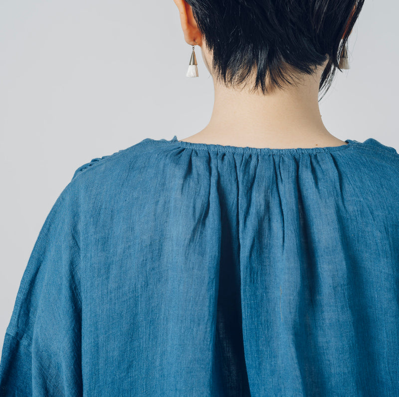 さっくり羽織］リネン/ 藍染め – 石徹白洋品店