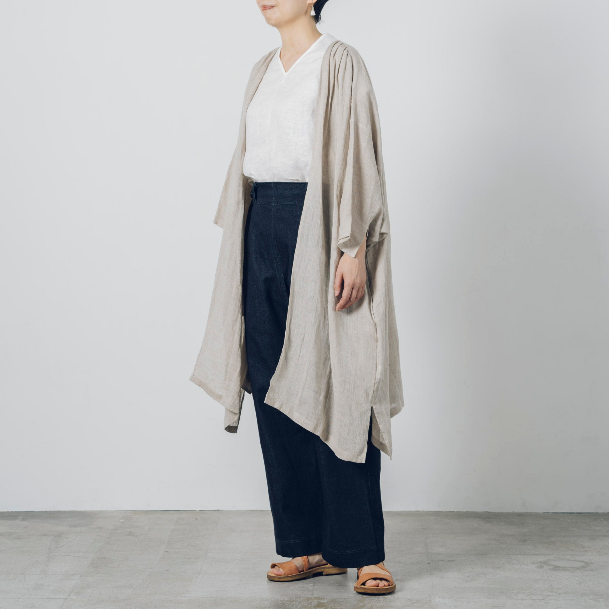 [Lightweight jacket] Linen/natural color