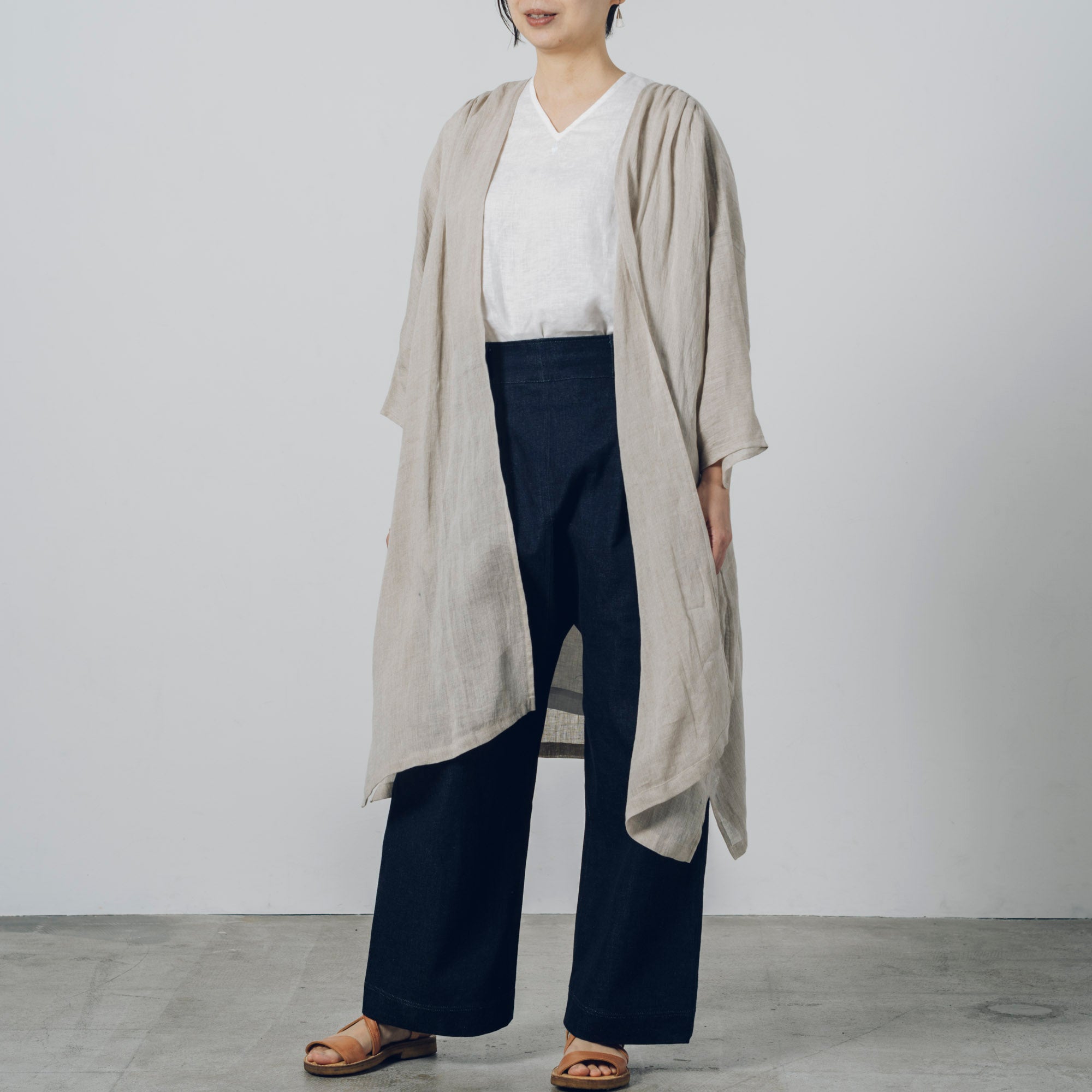 [Lightweight jacket] Linen/natural color