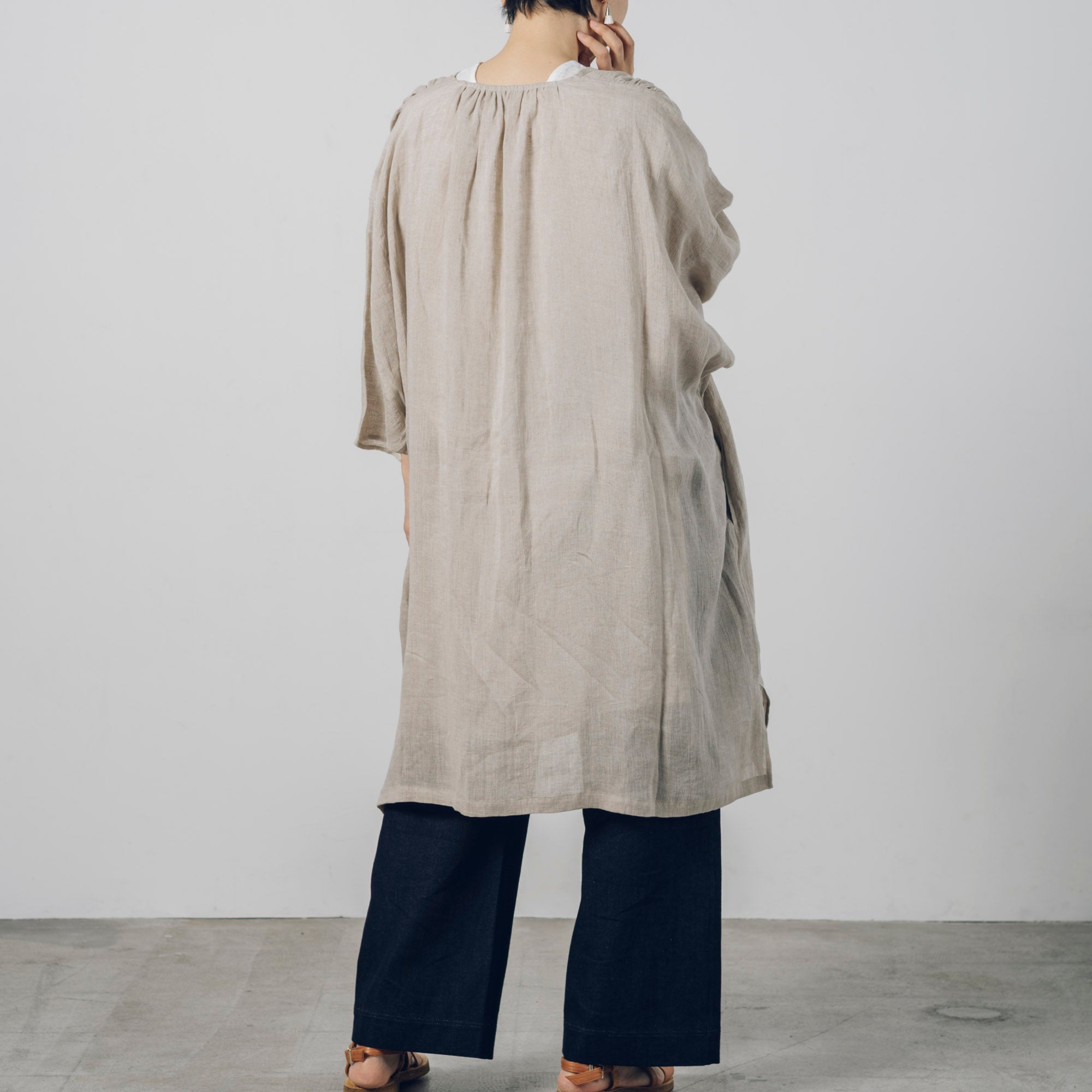 [Lightweight jacket] Linen/natural color