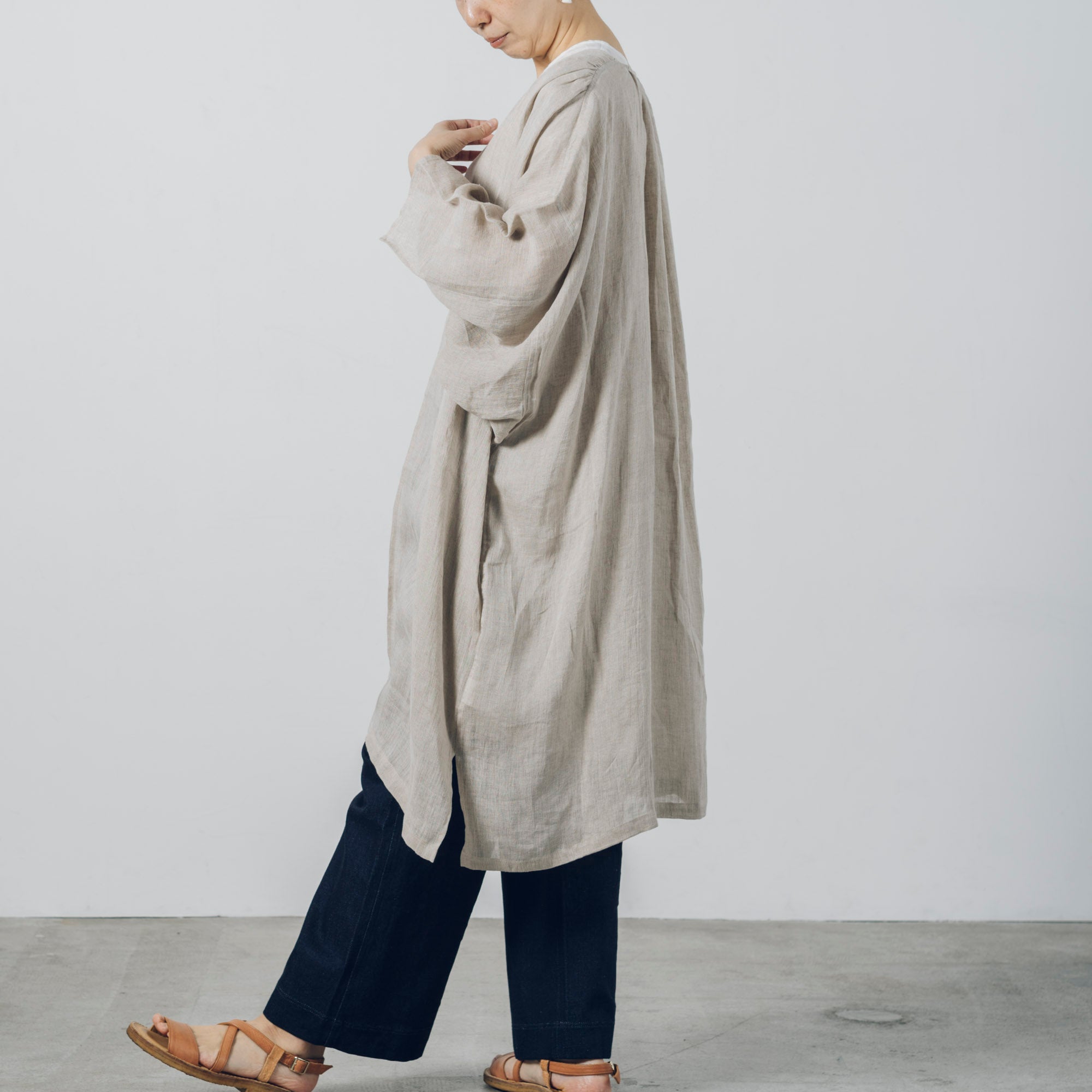 [Lightweight jacket] Linen/natural color