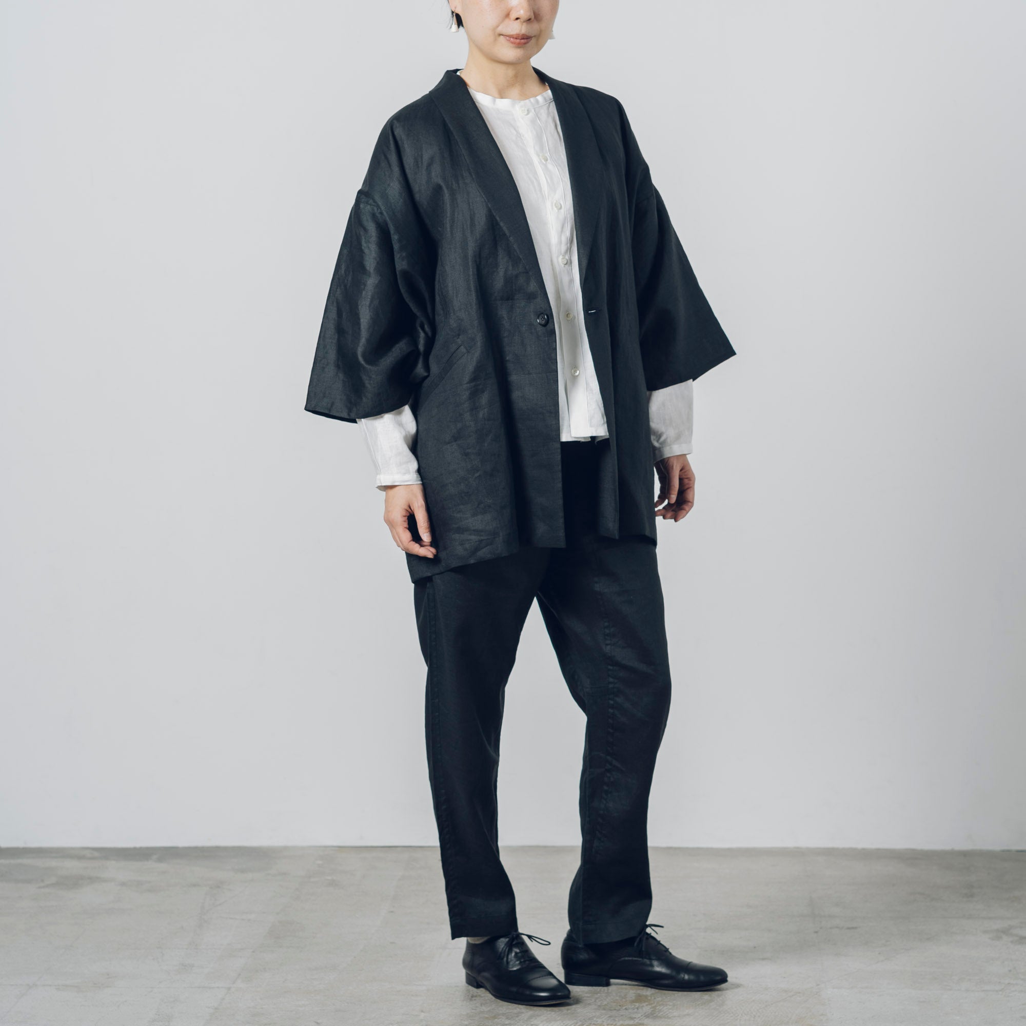 [Smooth jacket] Rescue linen/black