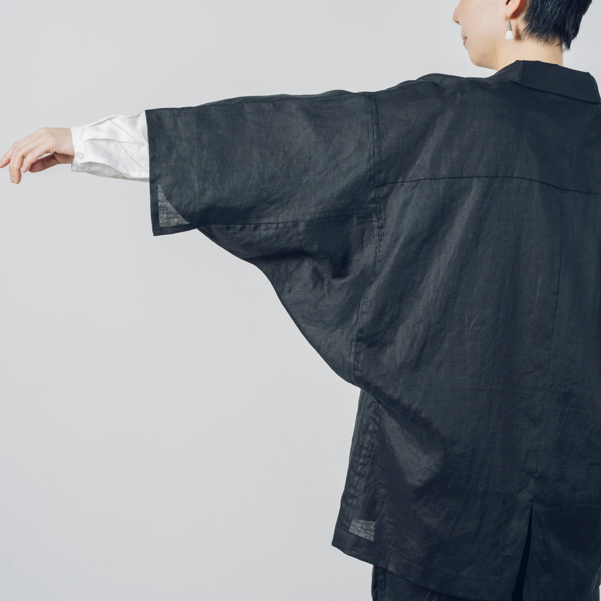 [Smooth jacket] Rescue linen/black