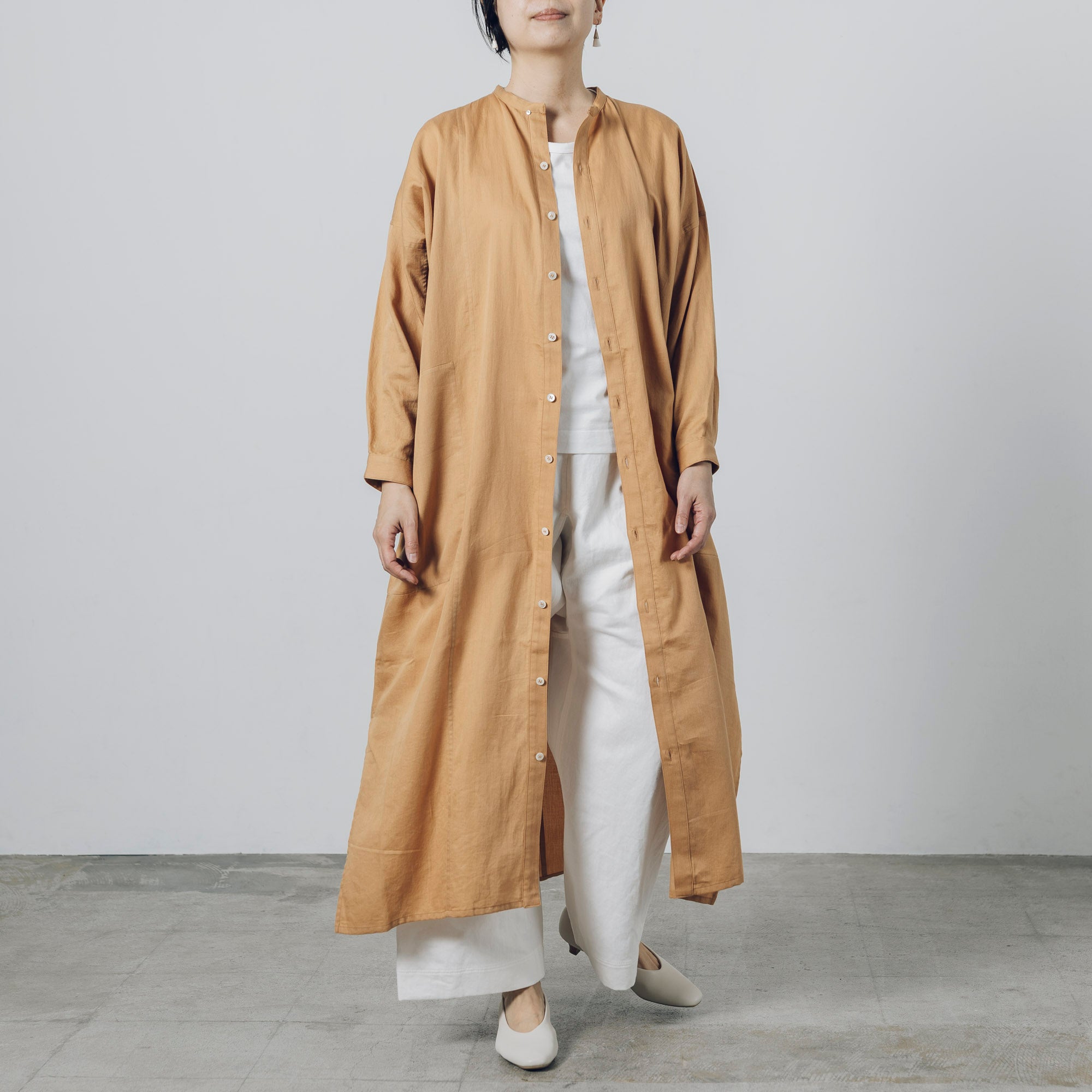 [Echizen One-piece] Maxi length/organic cotton/Akaso orange