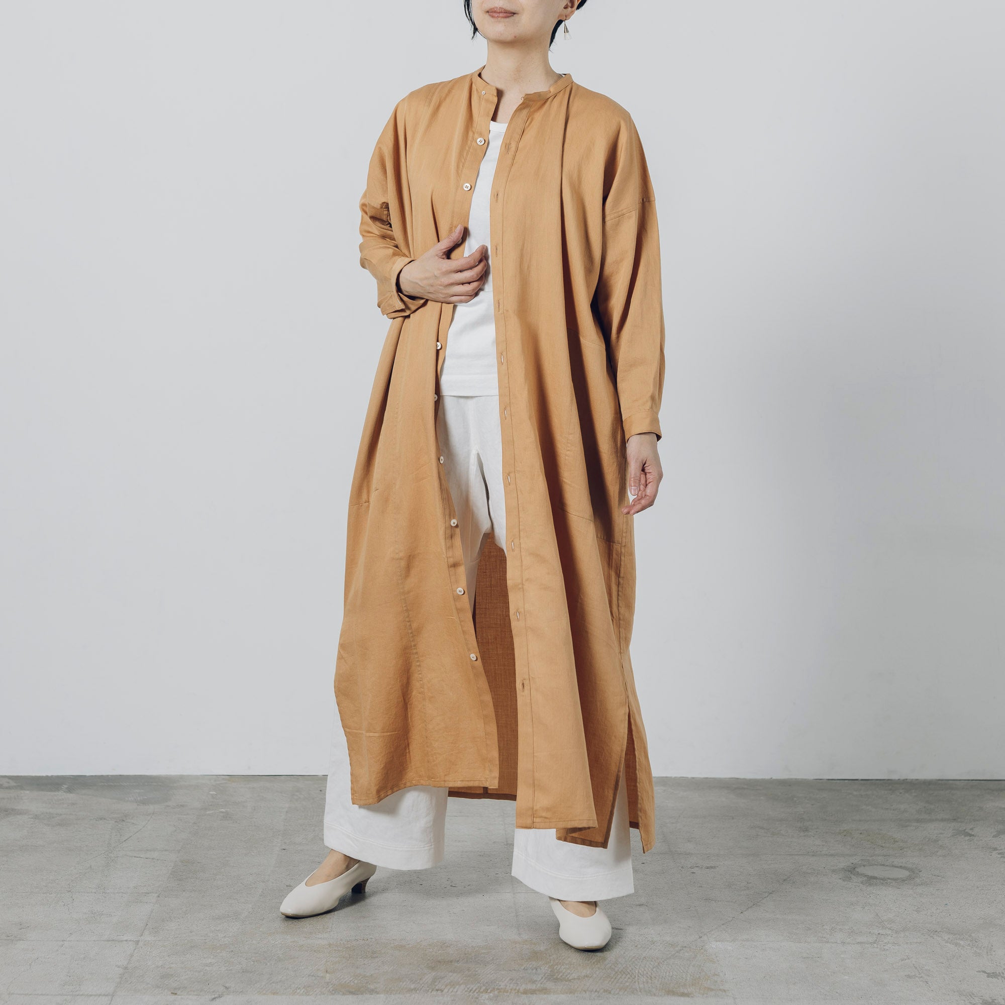 [Echizen One-piece] Maxi length/organic cotton/Akaso orange