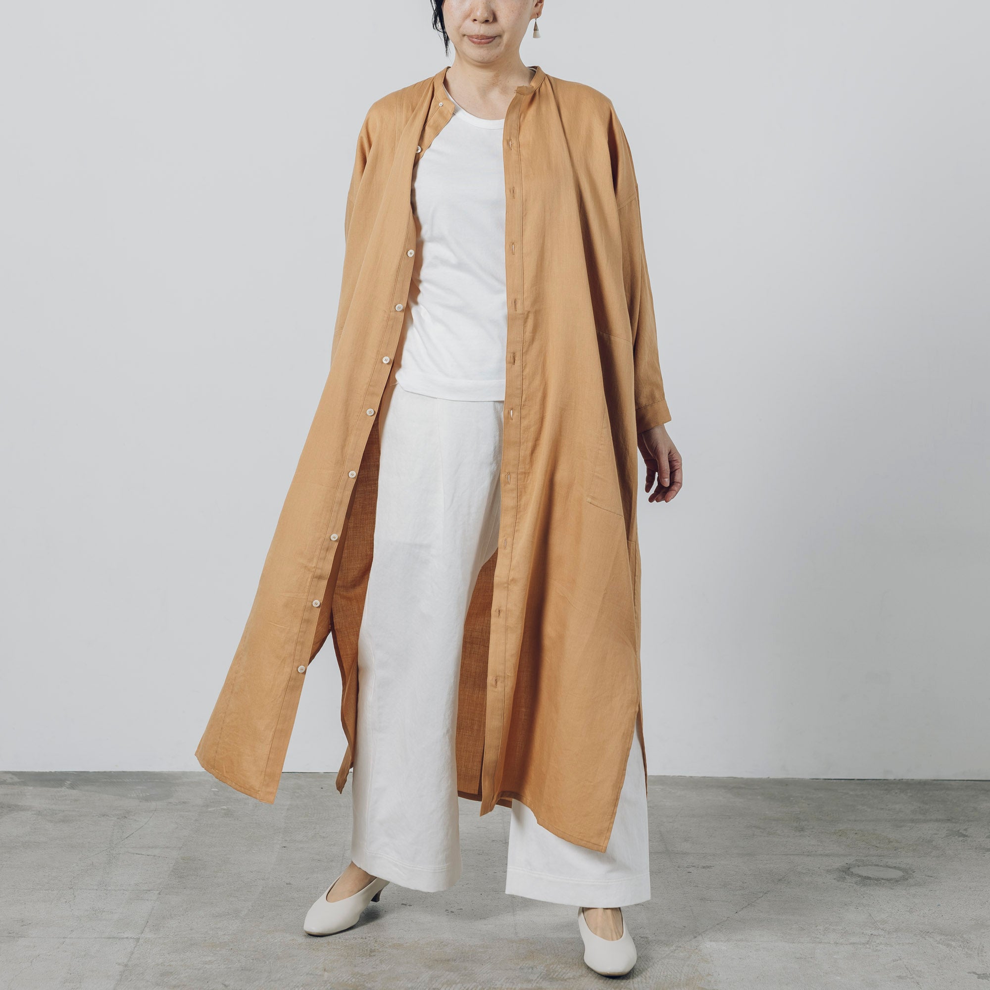 [Echizen One-piece] Maxi length/organic cotton/Akaso orange