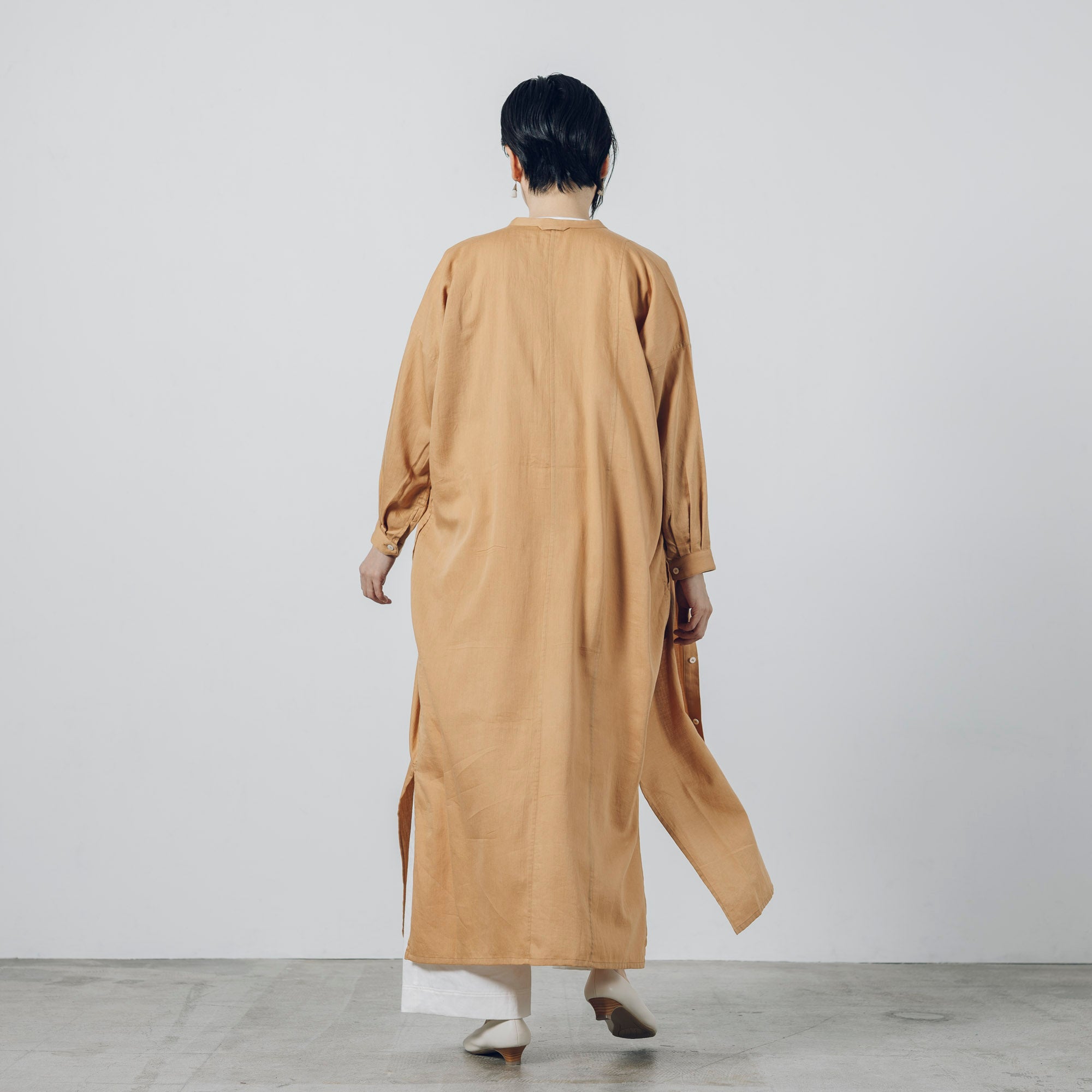 [Echizen One-piece] Maxi length/organic cotton/Akaso orange