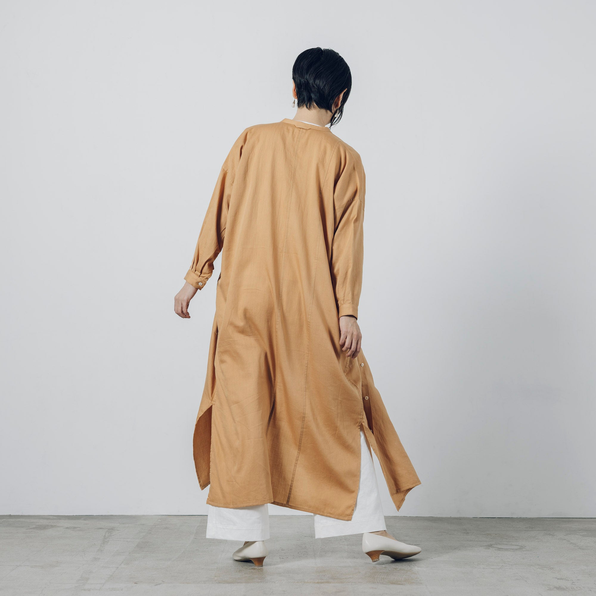 [Echizen One-piece] Maxi length/organic cotton/Akaso orange