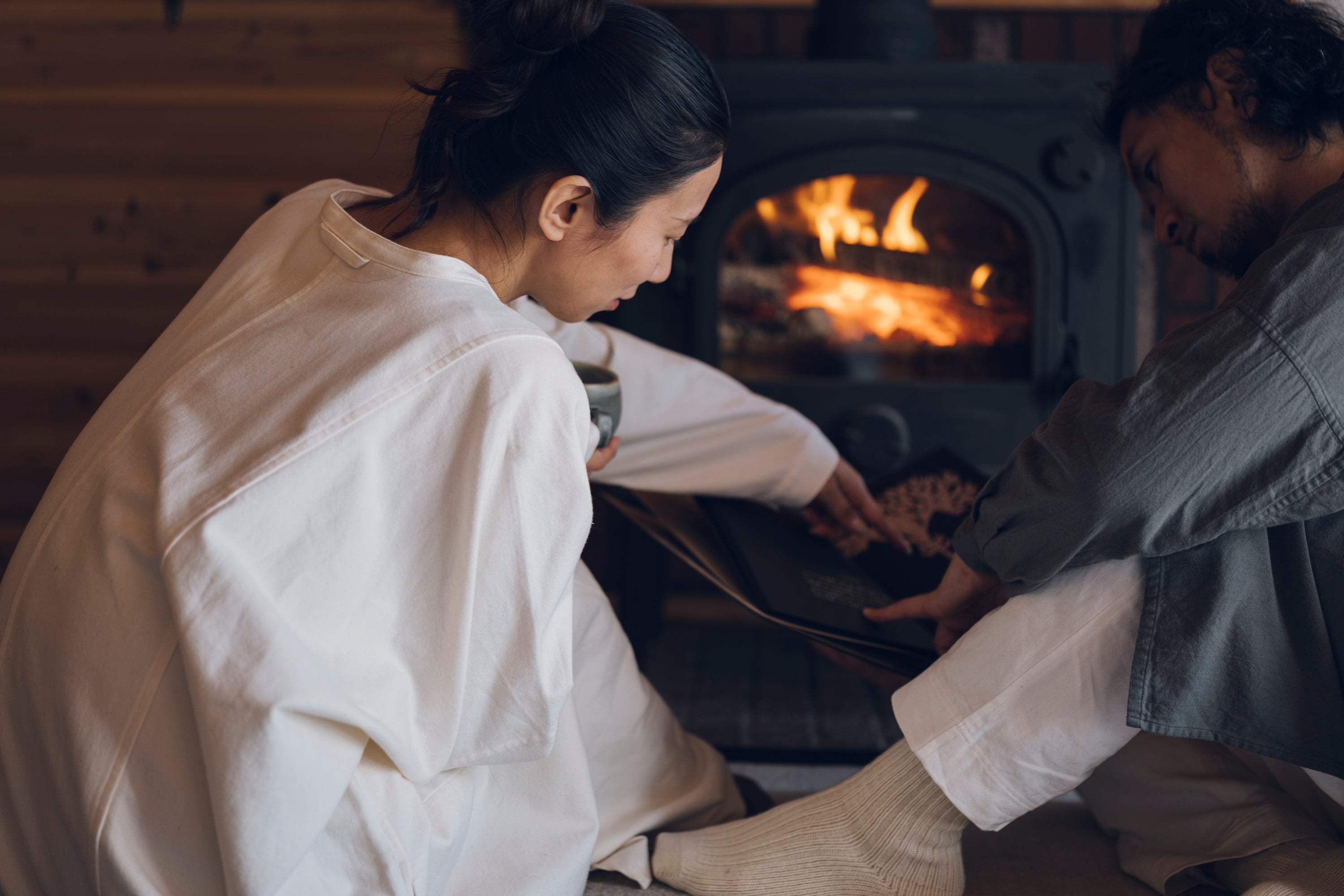 ［越前ワンピース］オーガニックコットン・ネル/生成り