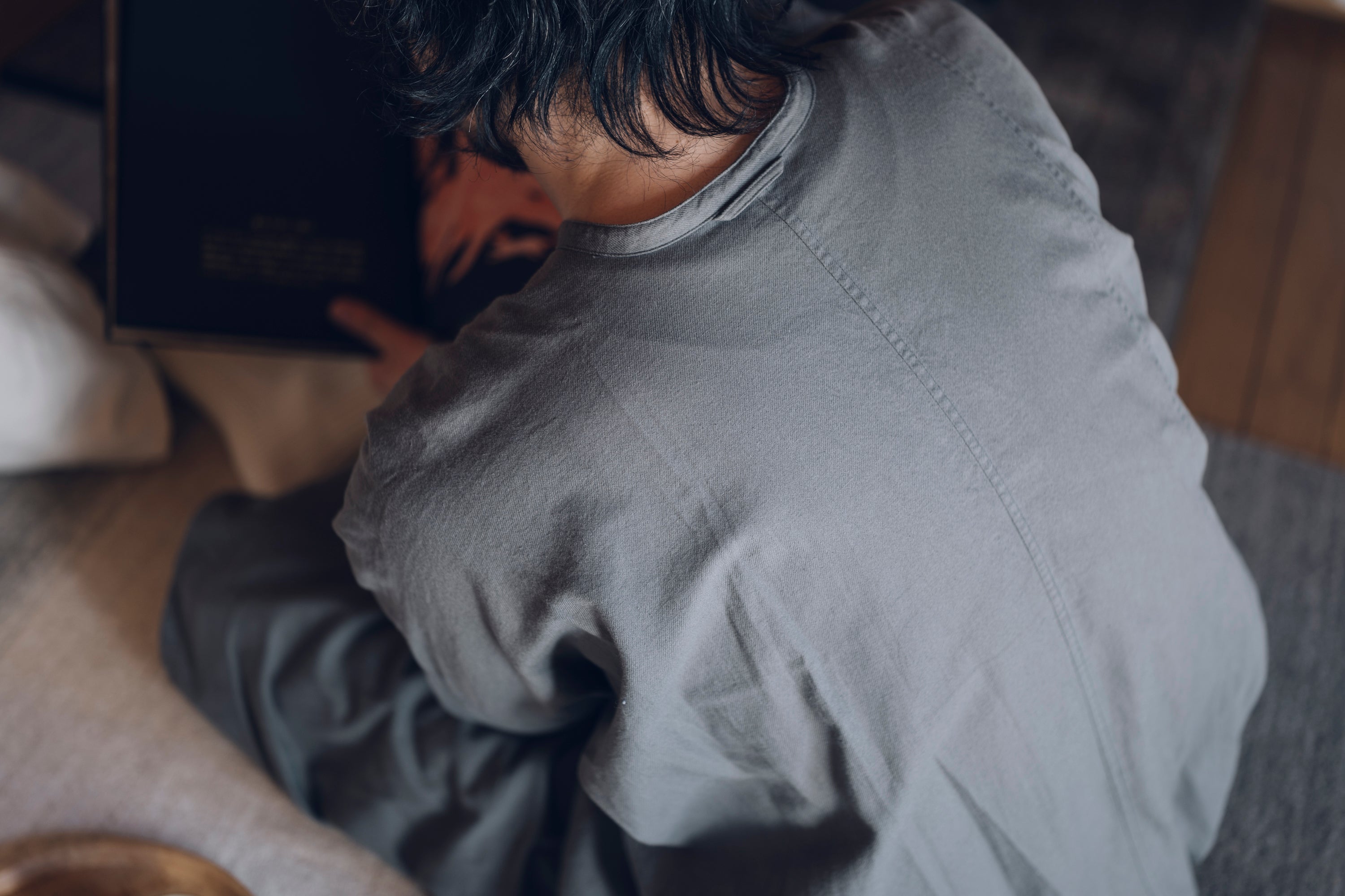 ［越前ワンピース］オーガニックコットン・ネル / グレー（栗染め）