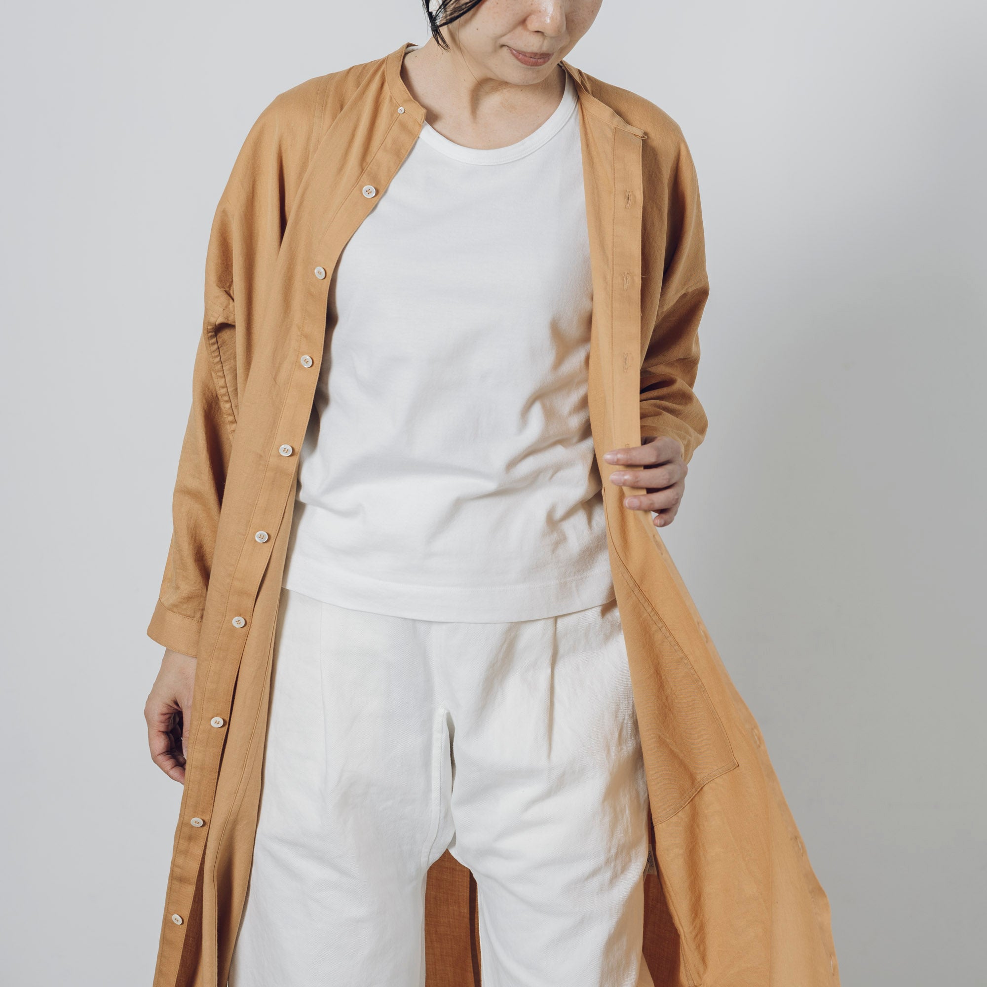 [Echizen One-piece] Maxi length/organic cotton/Akaso orange