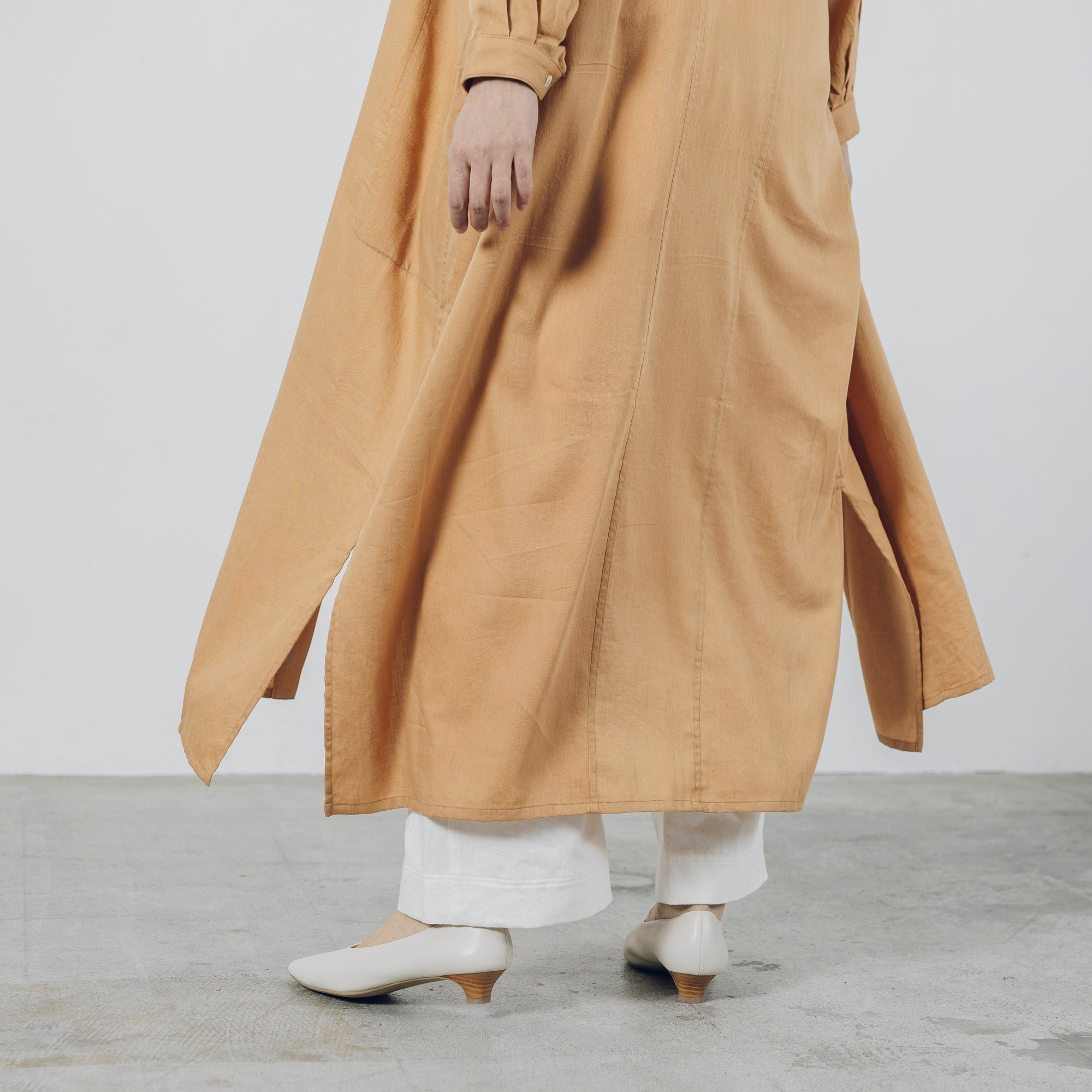 [Echizen One-piece] Maxi length/organic cotton/Akaso orange