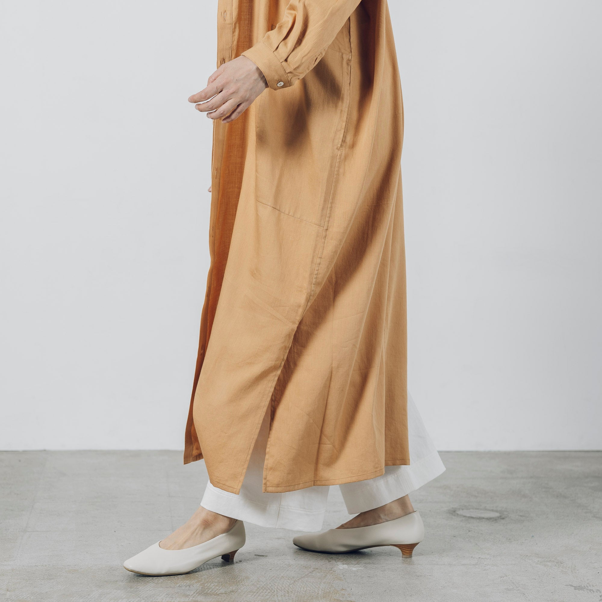 [Echizen One-piece] Maxi length/organic cotton/Akaso orange