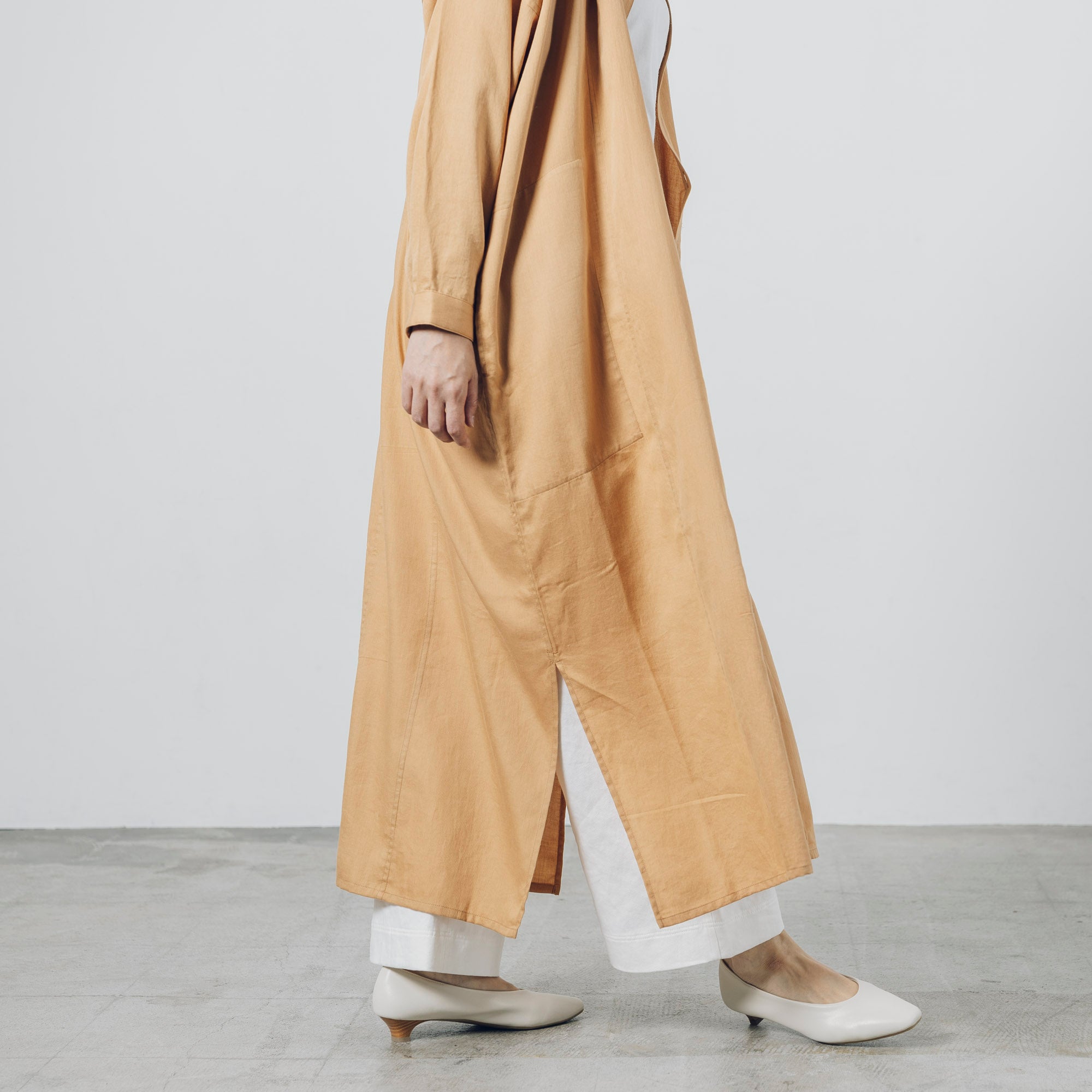 [Echizen One-piece] Maxi length/organic cotton/Akaso orange