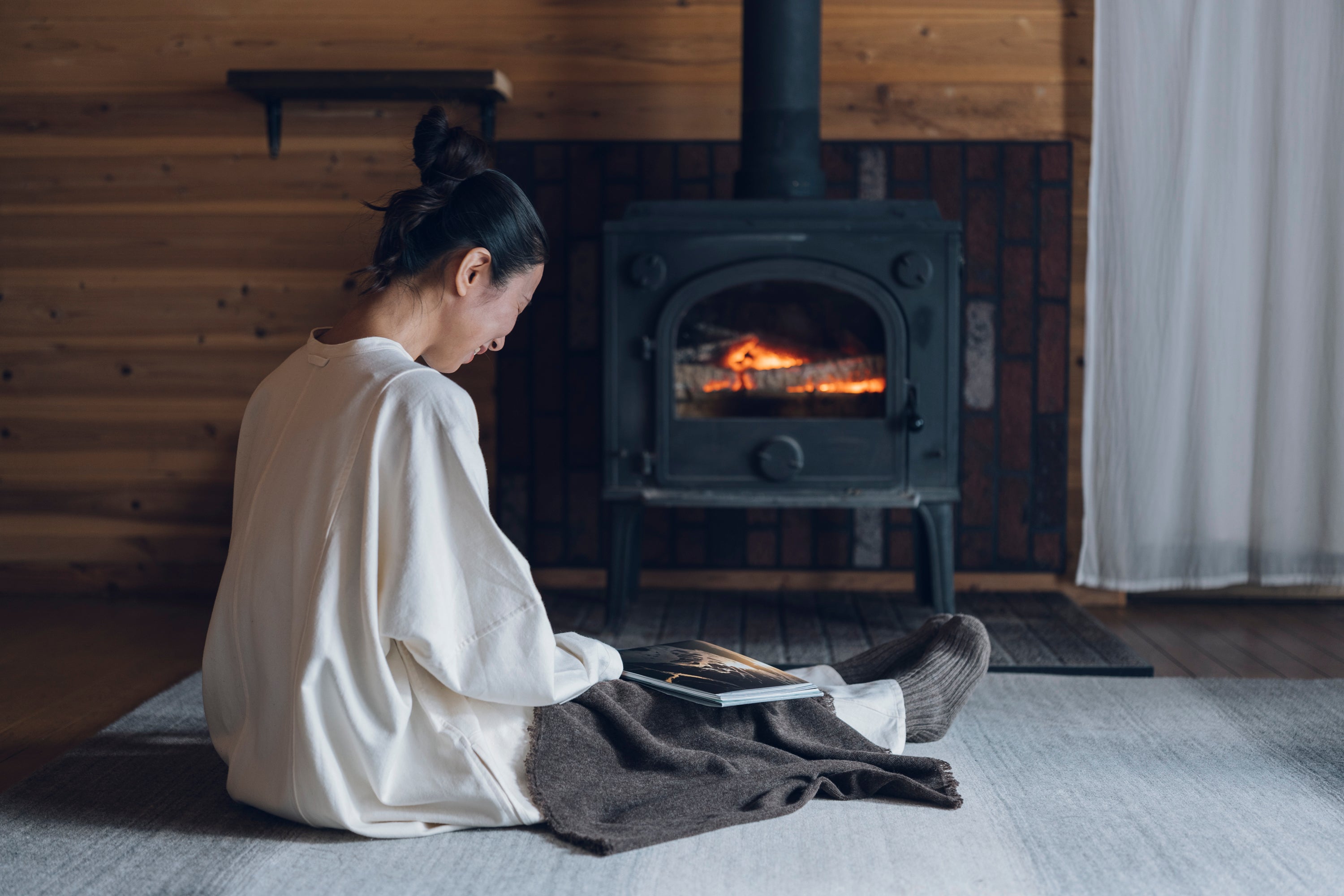 ［越前ワンピース］オーガニックコットン・ネル/生成り