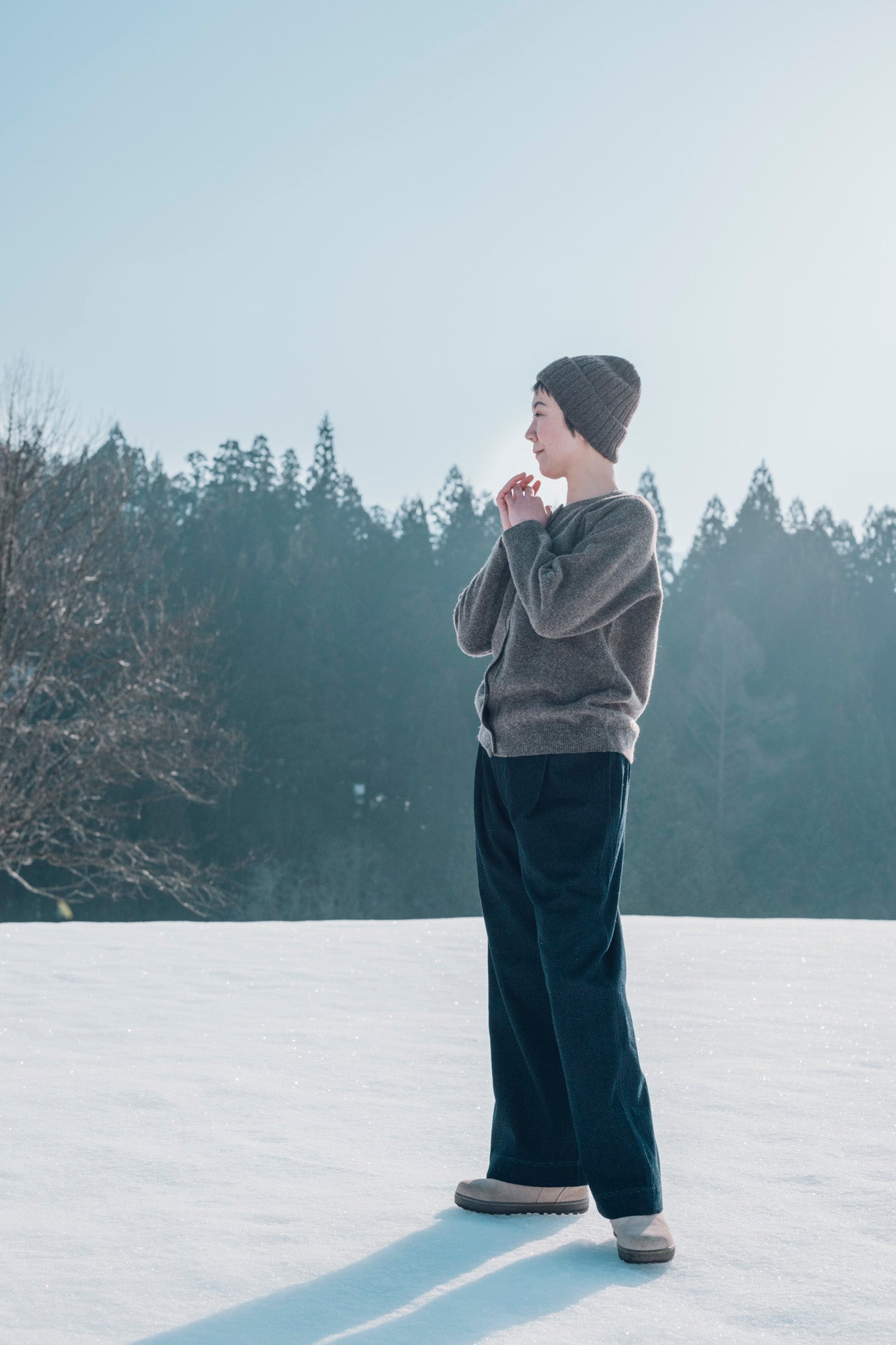 [Cardigan] Black Merino Heather/ size 1 