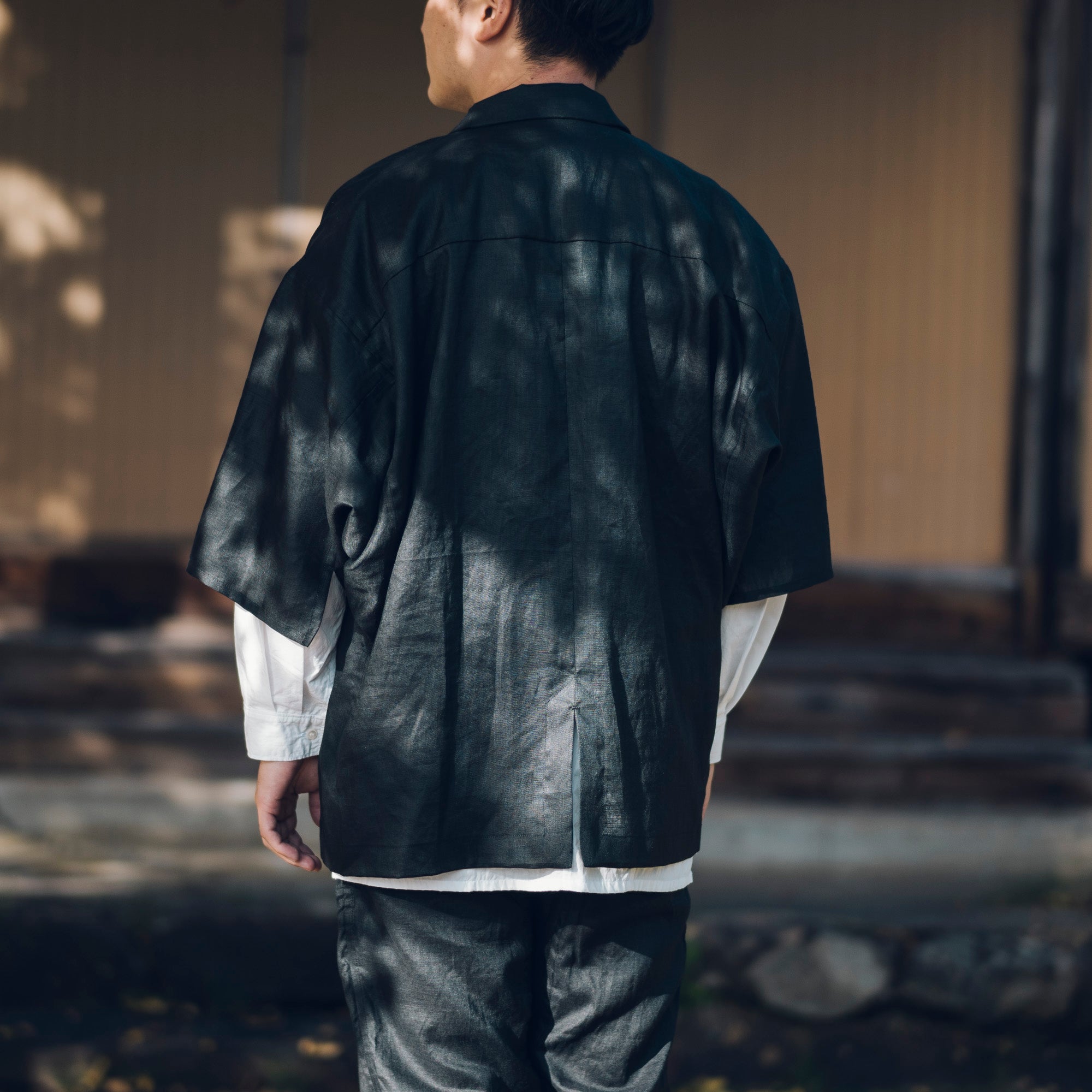 [Smooth jacket] Rescue linen/black