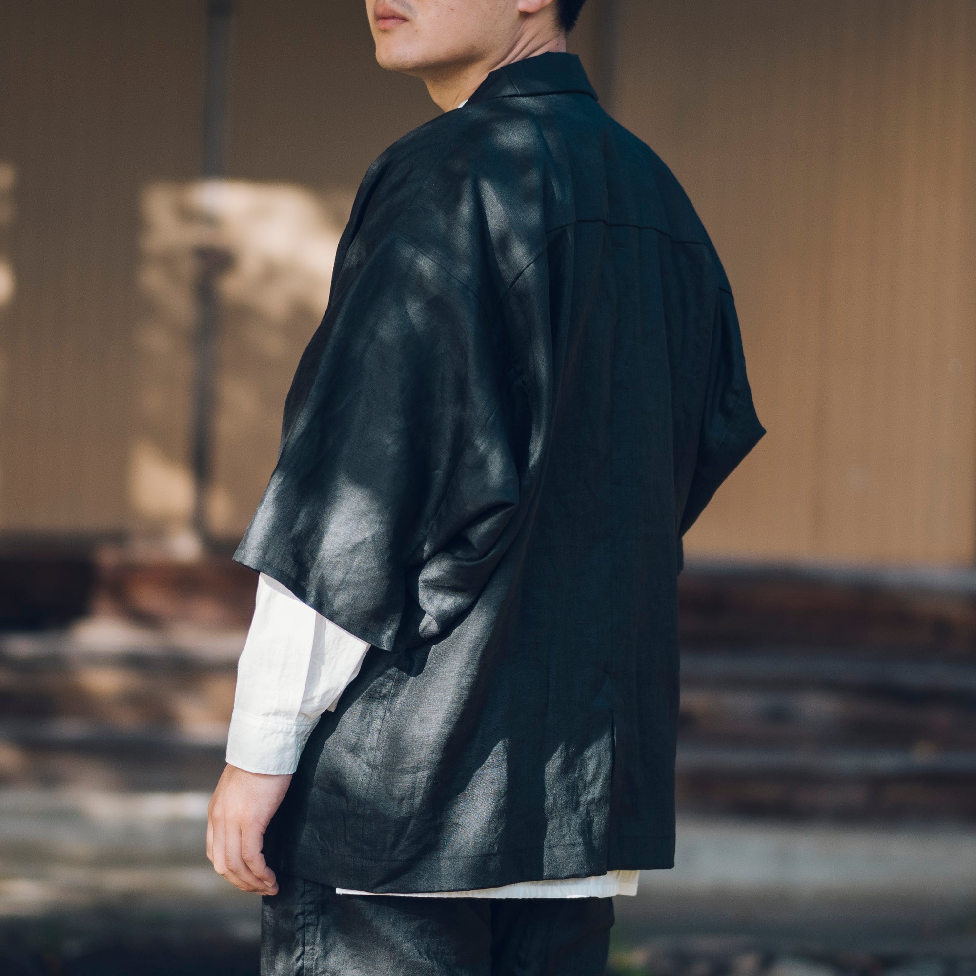 [Smooth jacket] Rescue linen/black