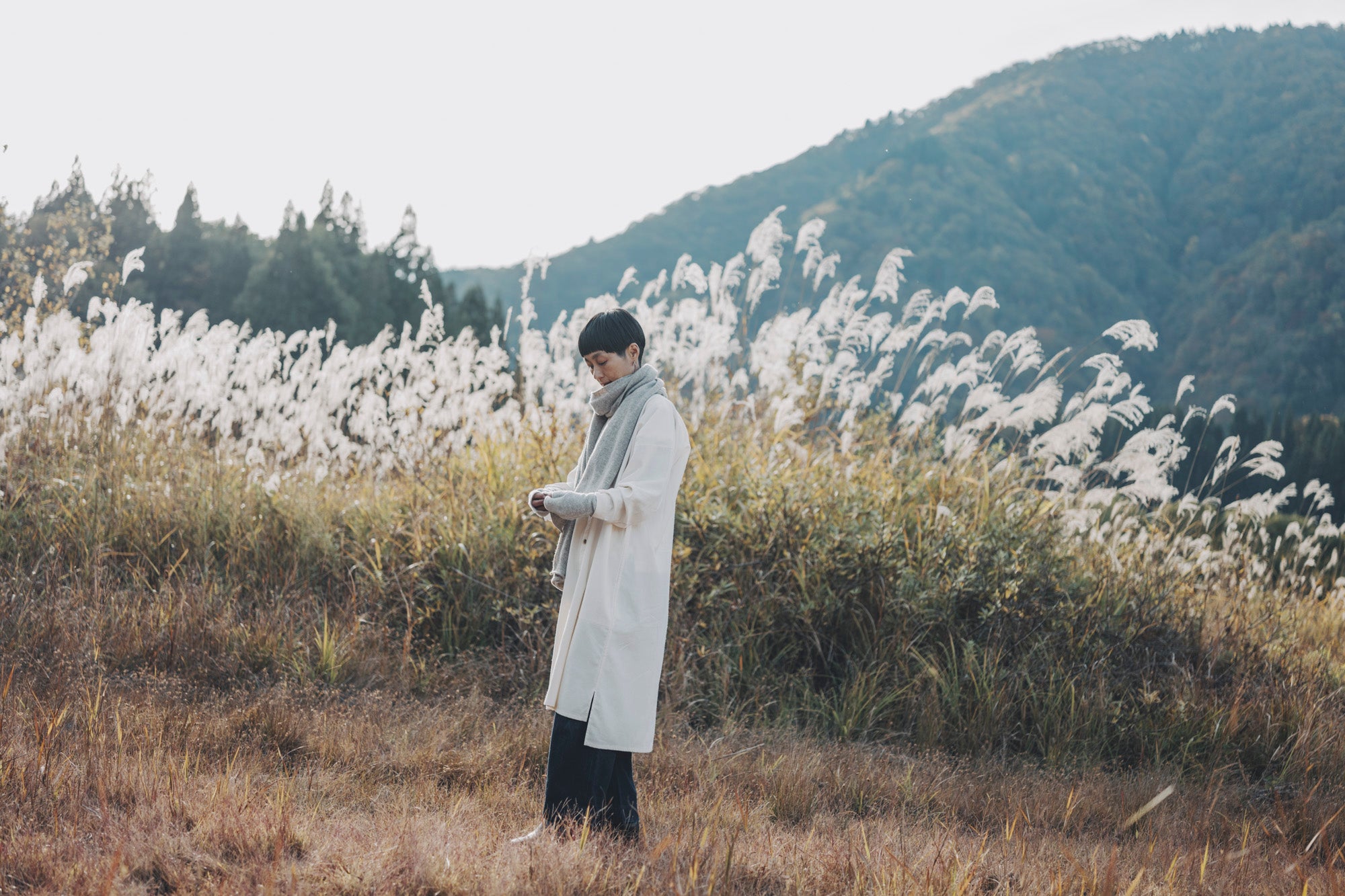 [Echizen One-piece] Organic cotton flannel/off-white