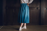 [Skirt] Gathered skirt/indigo dye gradation