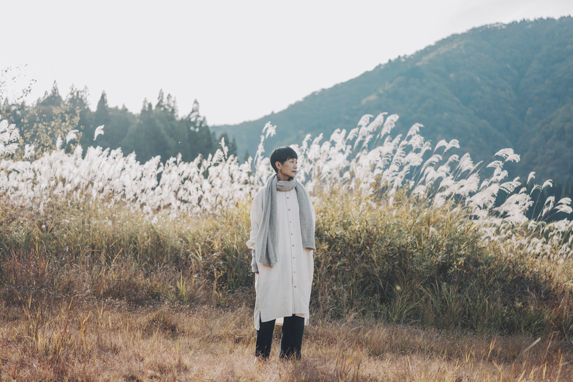 [Echizen One-piece] Organic cotton flannel/off-white