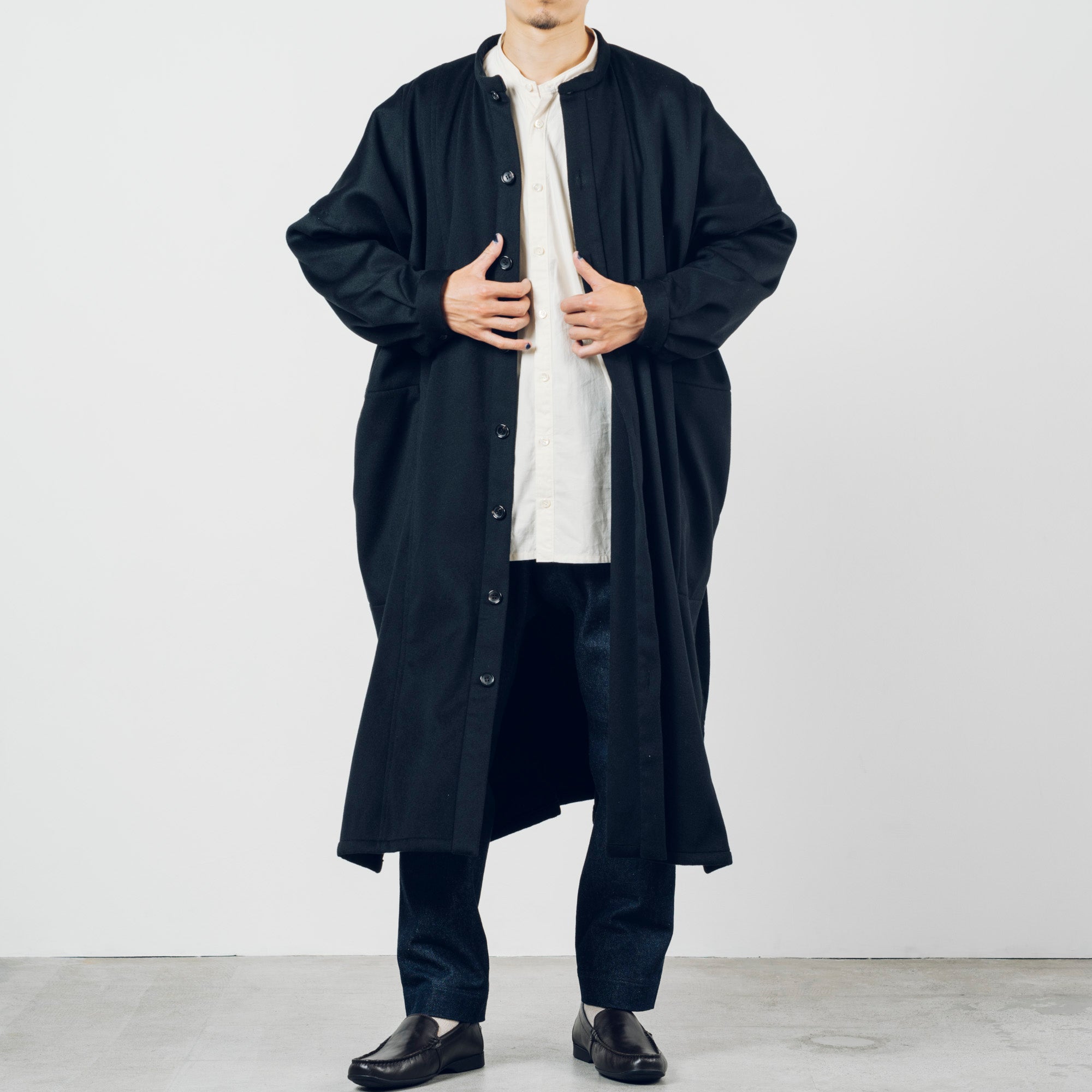 [Echizen Coat] Rescue Wool Cashmere / Black