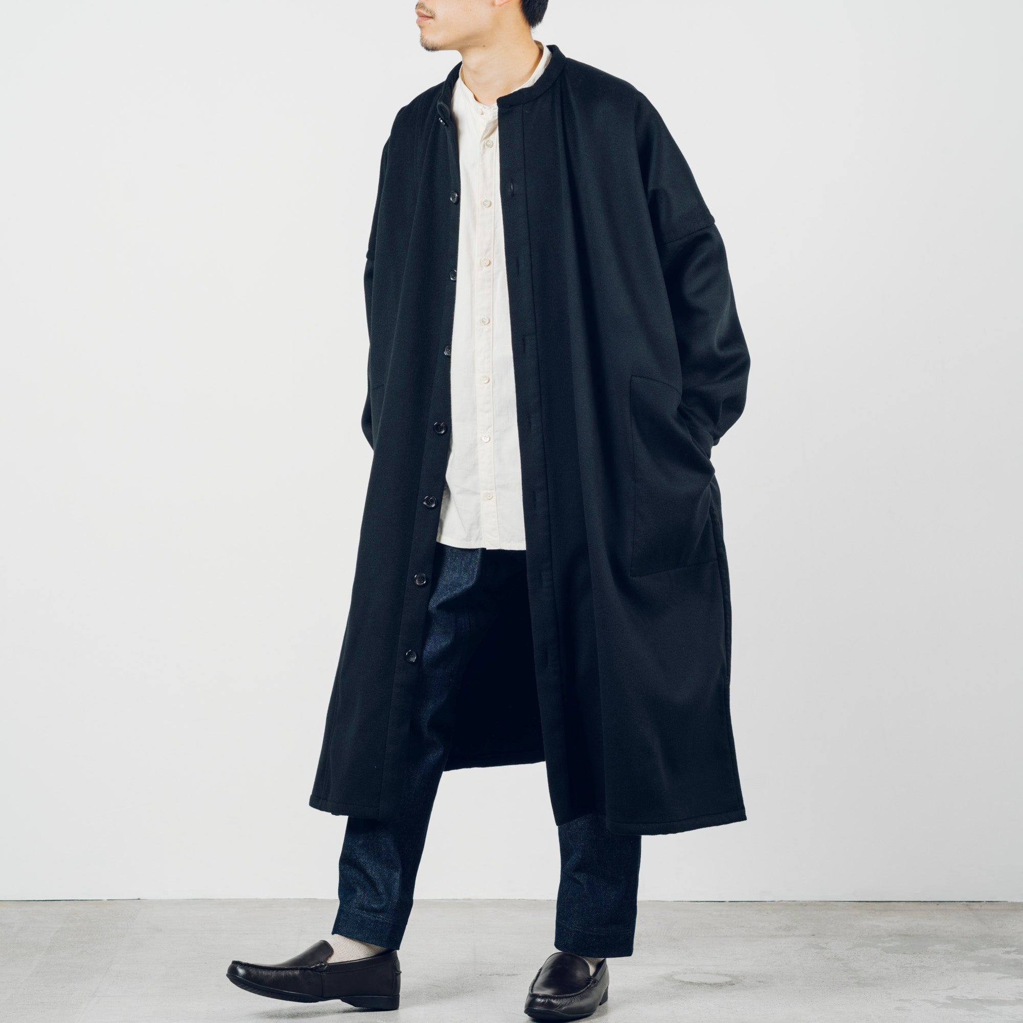 [Echizen Coat] Rescue Wool Cashmere / Black