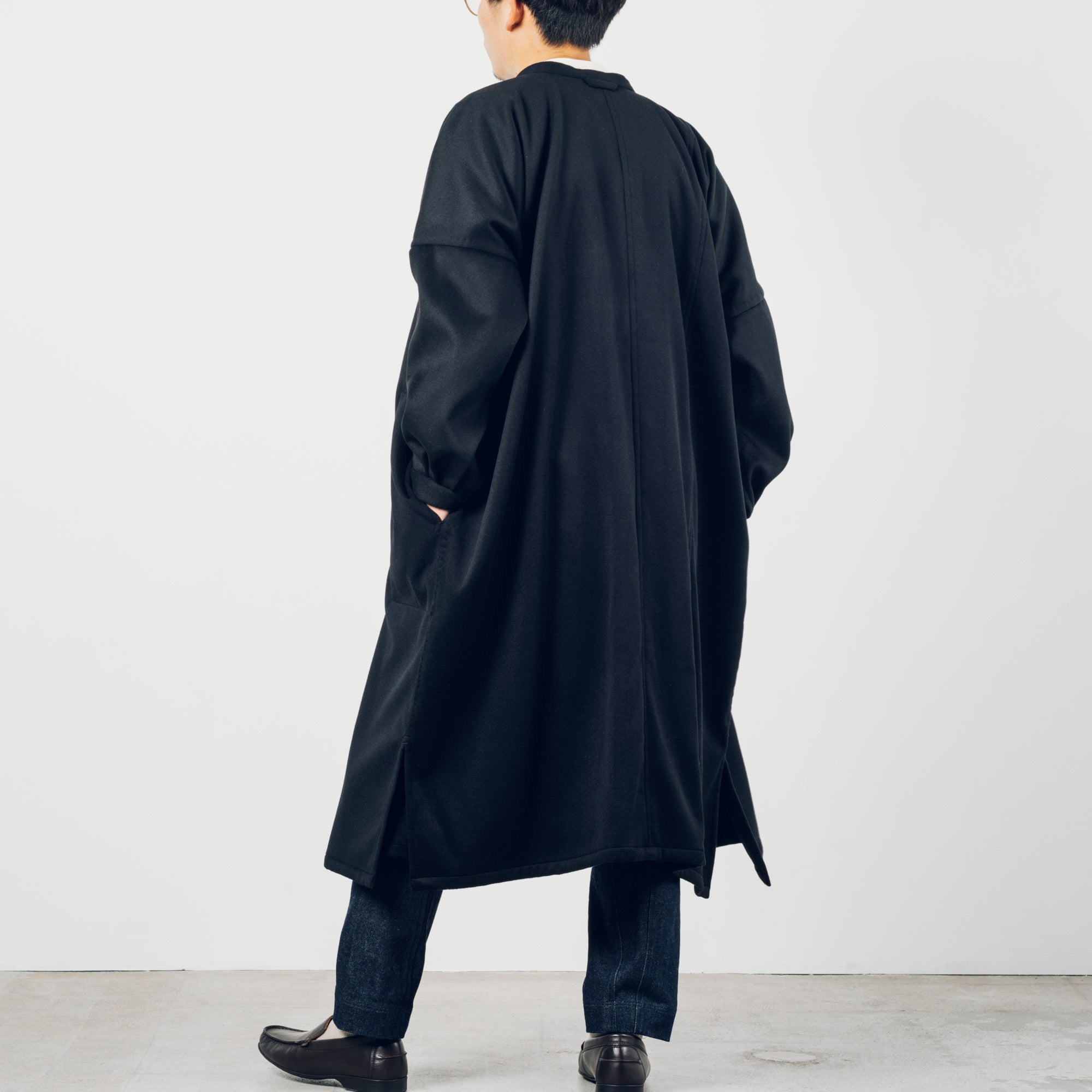 [Echizen Coat] Rescue Wool Cashmere / Black