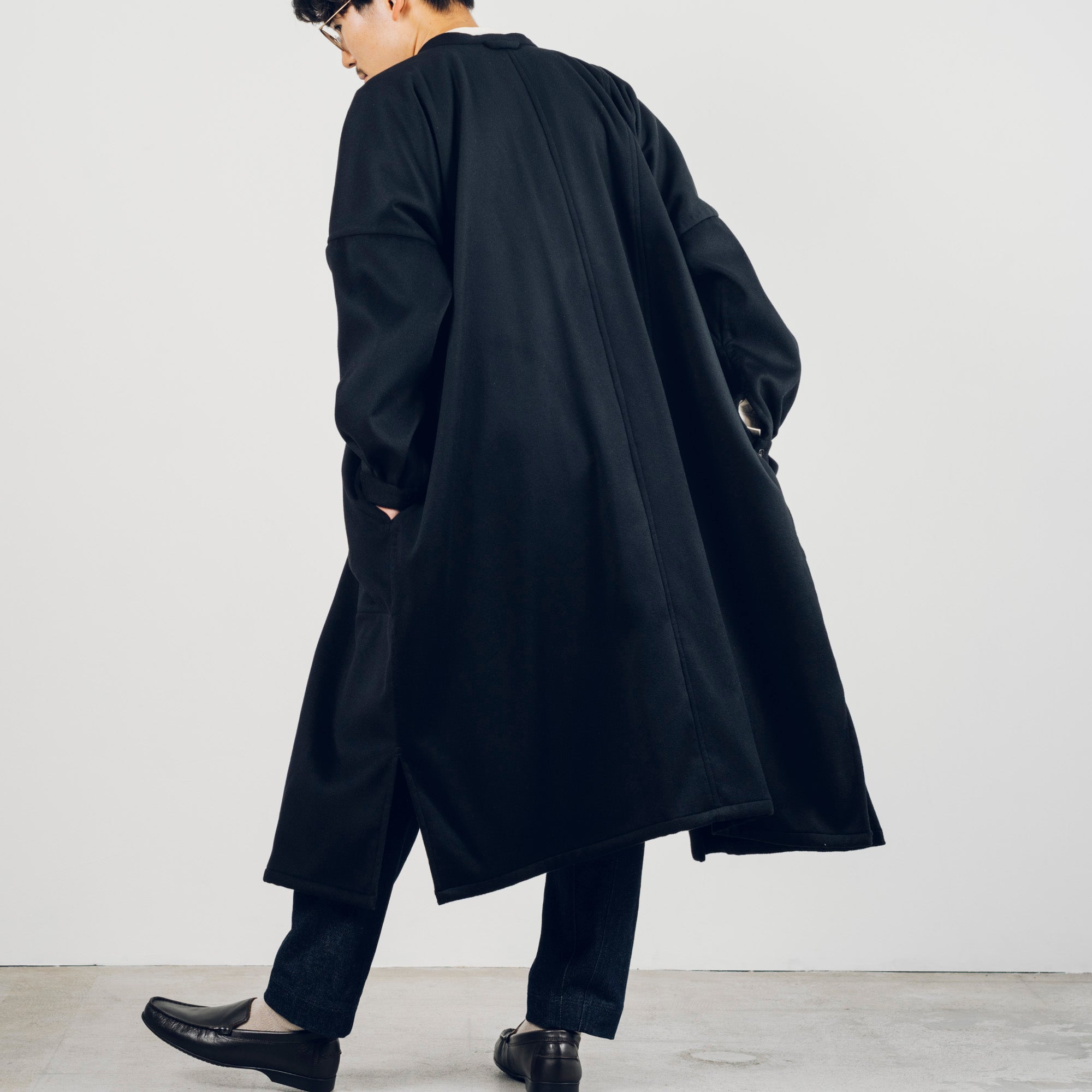 [Echizen Coat] Rescue Wool Cashmere / Black