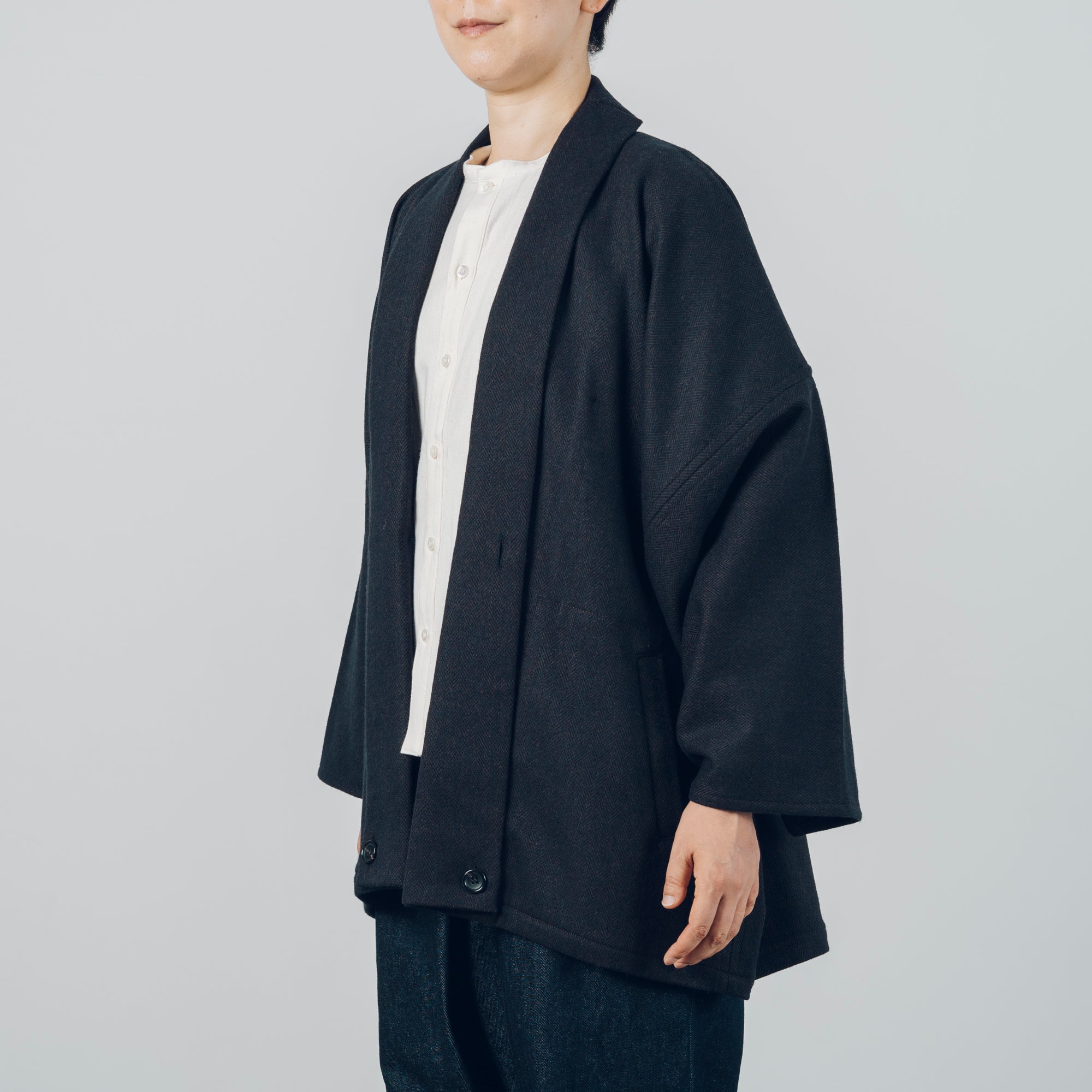 [Smooth jacket] Rescue linen/black