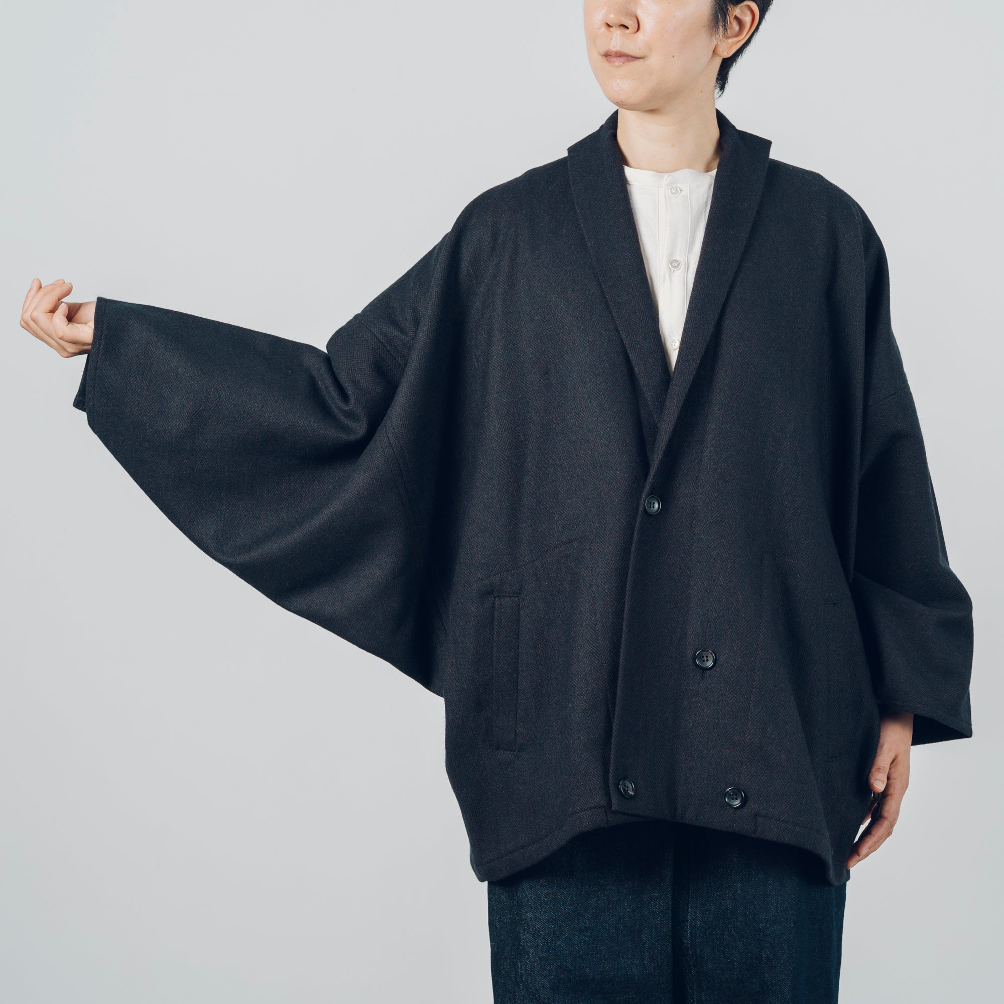 [Smooth jacket] Rescue linen/black