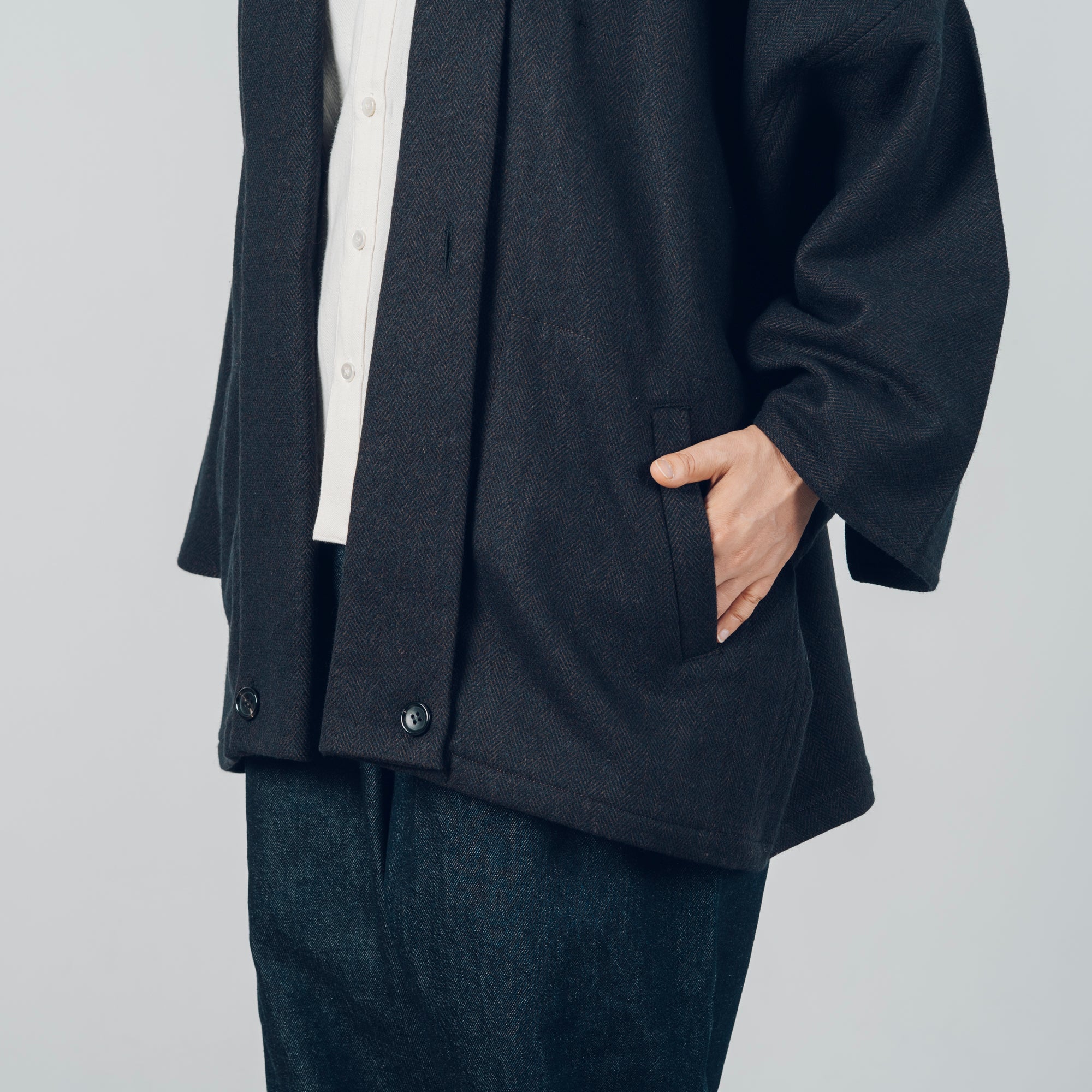 [Smooth jacket] Rescue linen/black