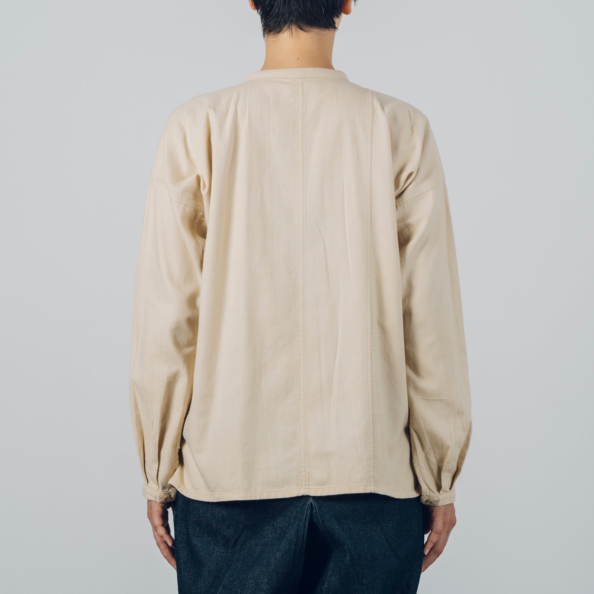 [Echizen Shirt] Organic cotton flannel / beige (marigold dyed)
