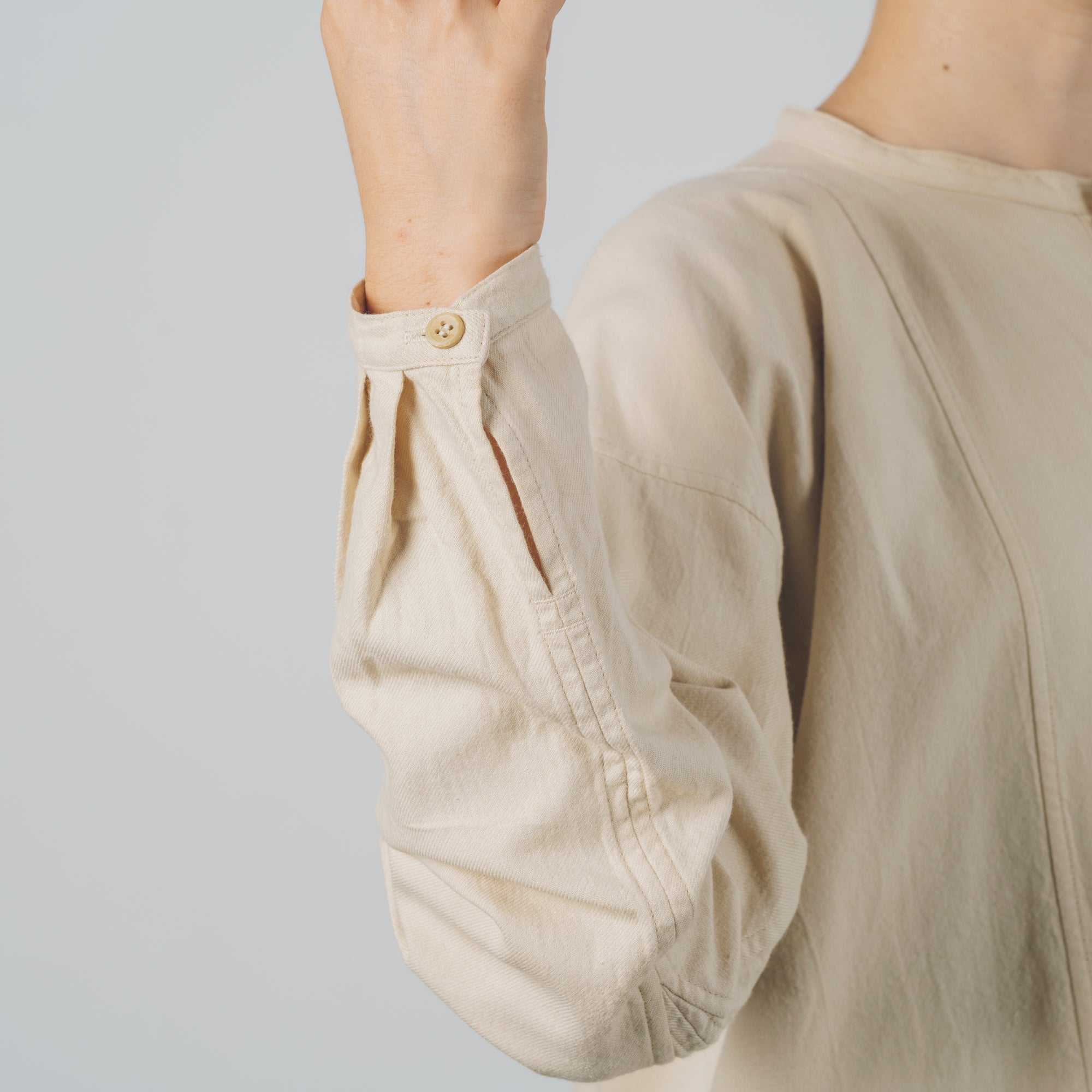 [Echizen Shirt] Organic cotton flannel / beige (marigold dyed)