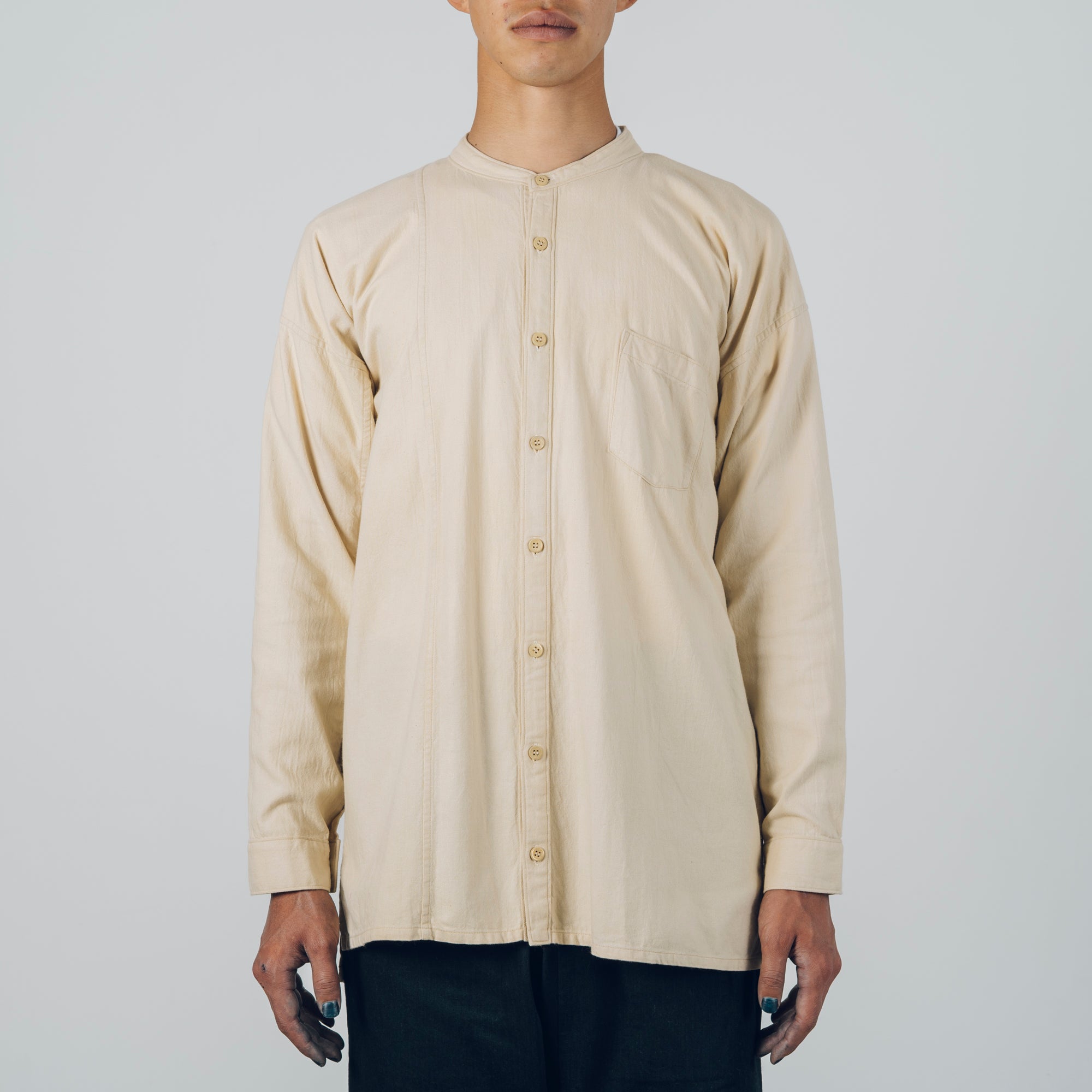 [Echizen Shirt] Organic Cotton Flannel/Marigold Khaki