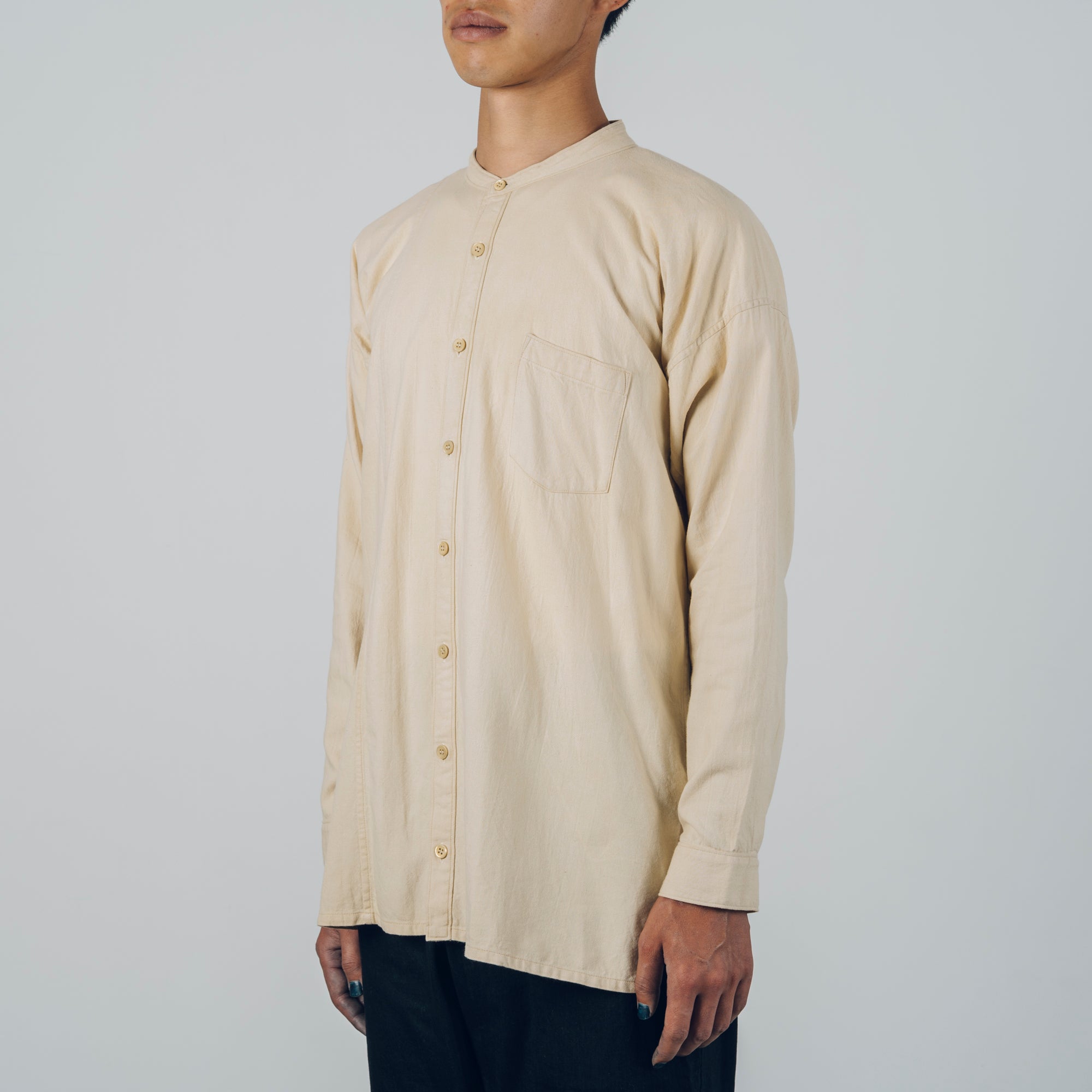 [Echizen Shirt] Organic Cotton Flannel/Marigold Khaki