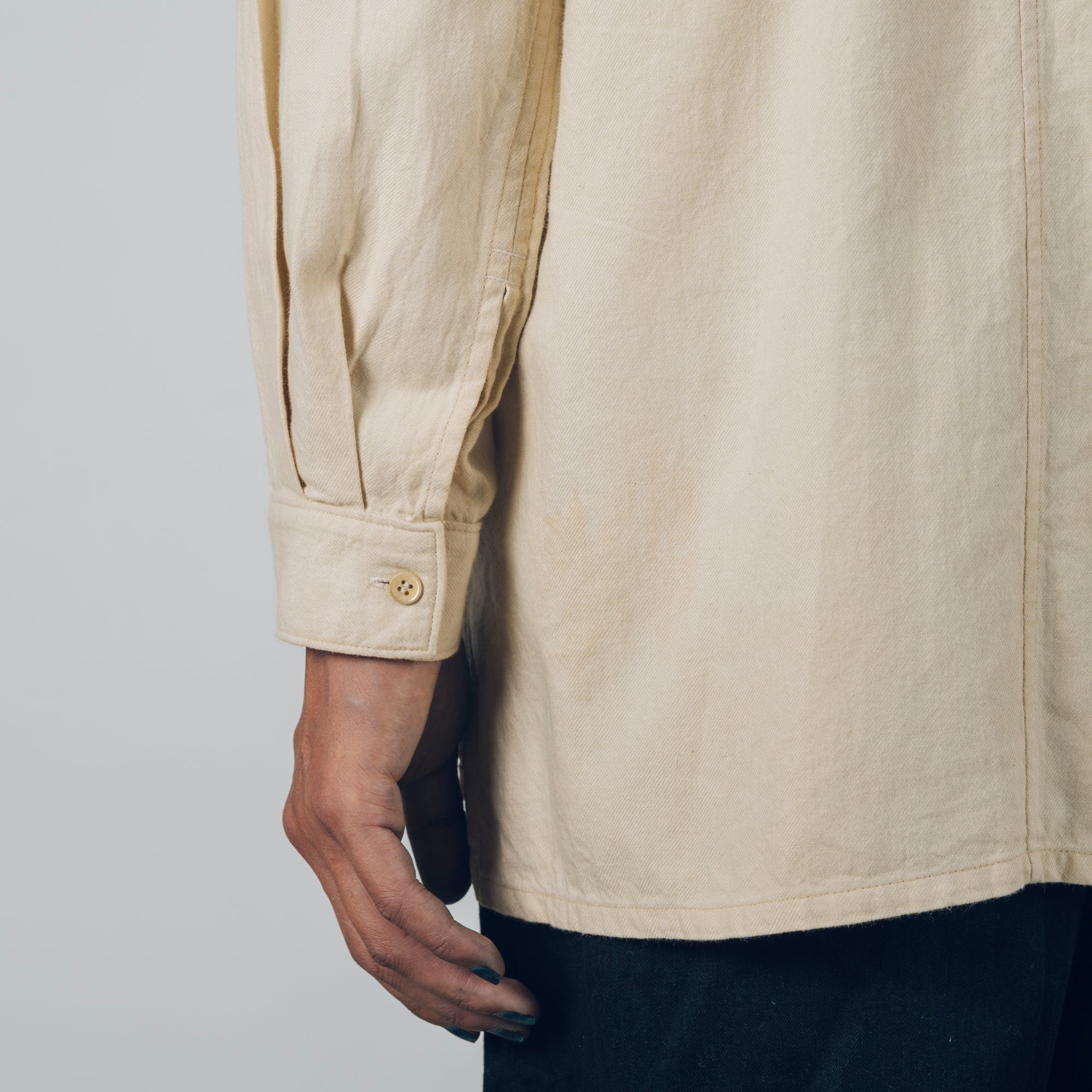 [Echizen Shirt] Organic Cotton Flannel/Marigold Khaki
