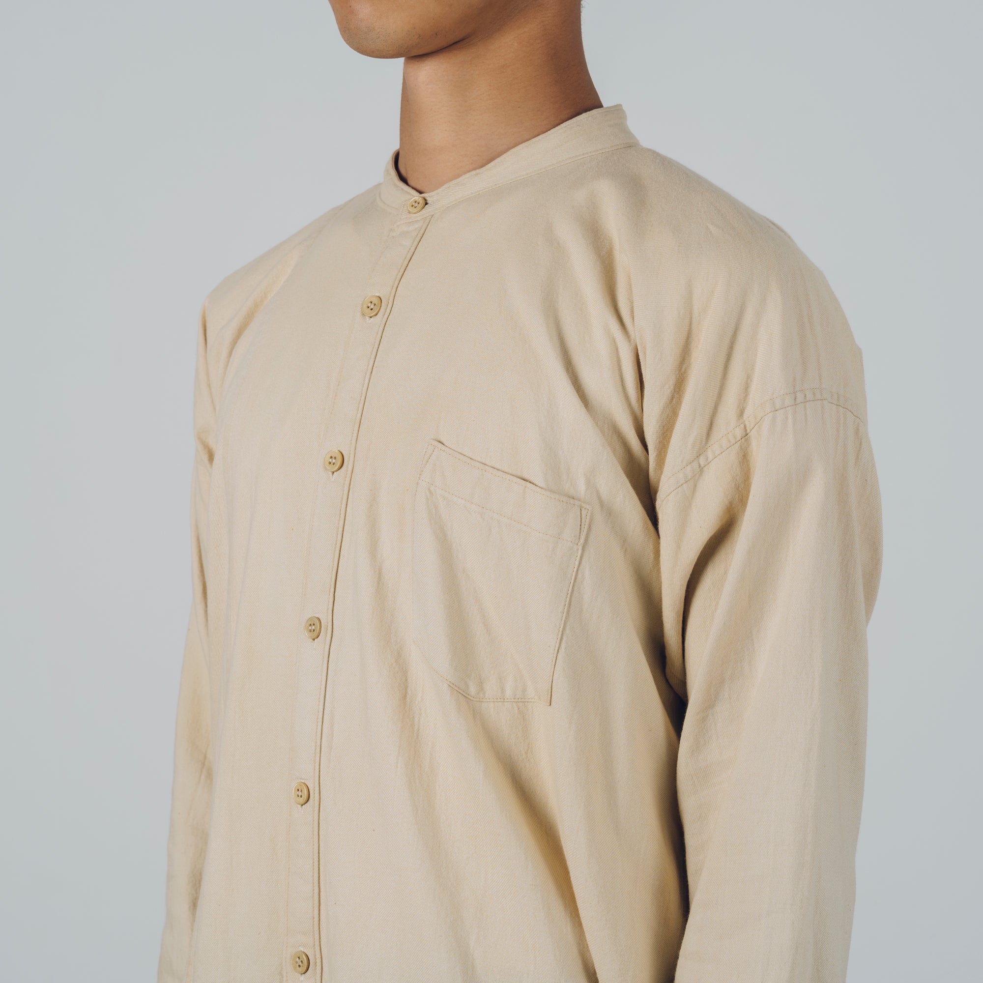 [Echizen Shirt] Organic Cotton Flannel/Marigold Khaki