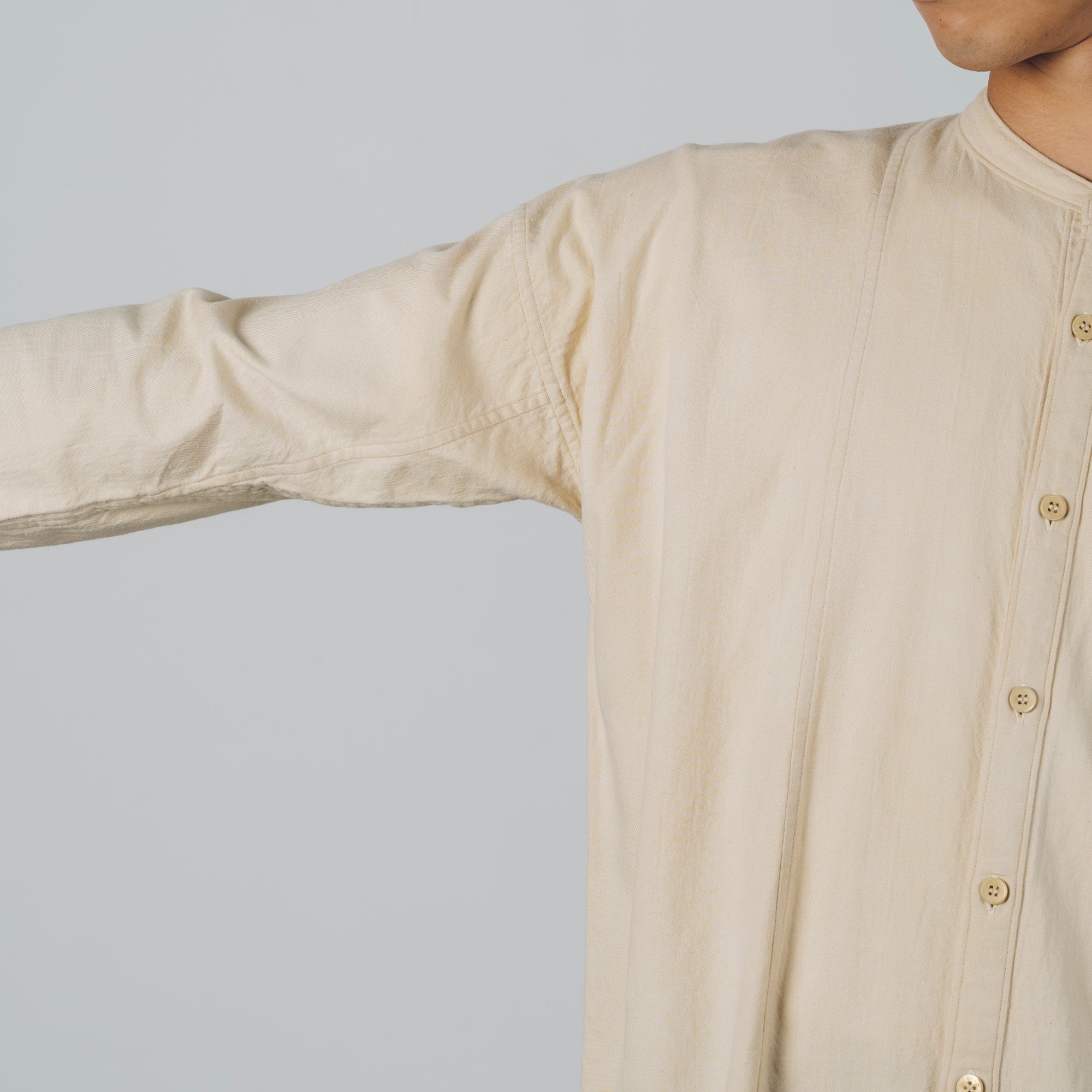 [Echizen Shirt] Organic Cotton Flannel/Marigold Khaki