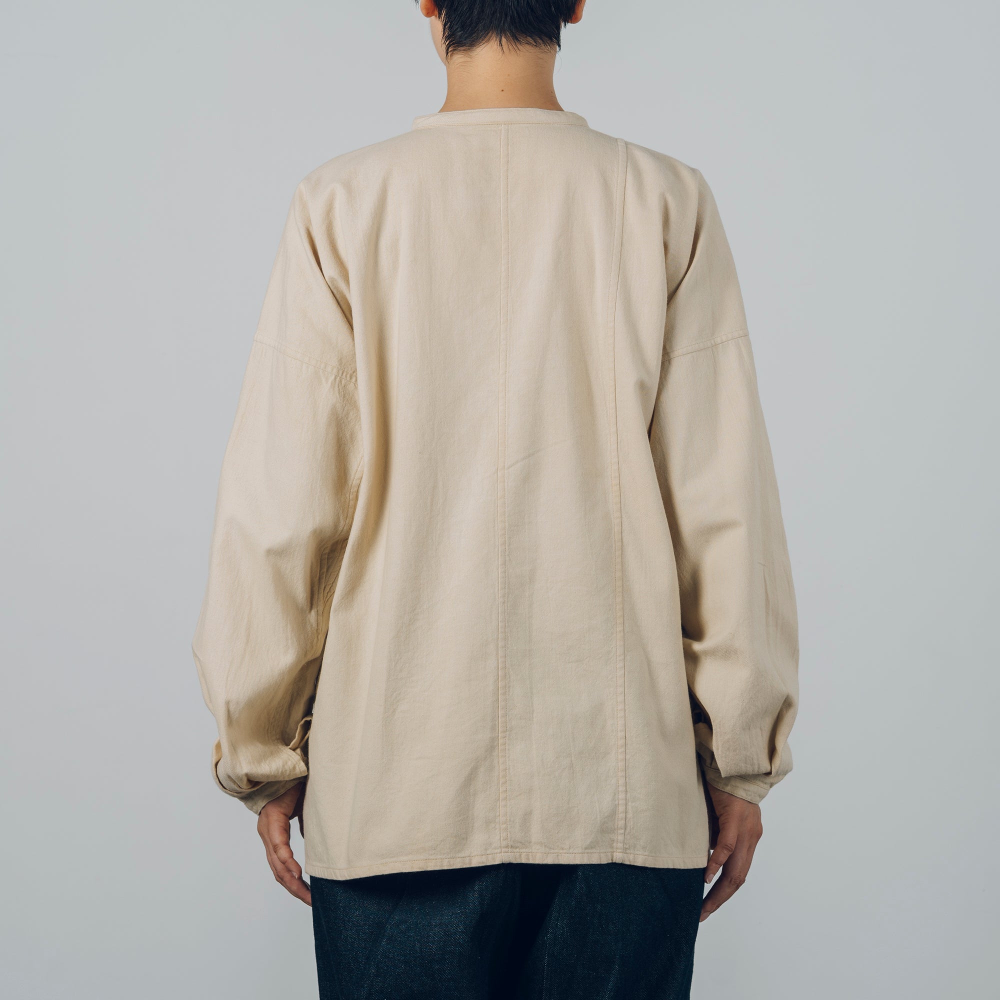 [Echizen Shirt] Organic cotton flannel / beige (marigold dyed)