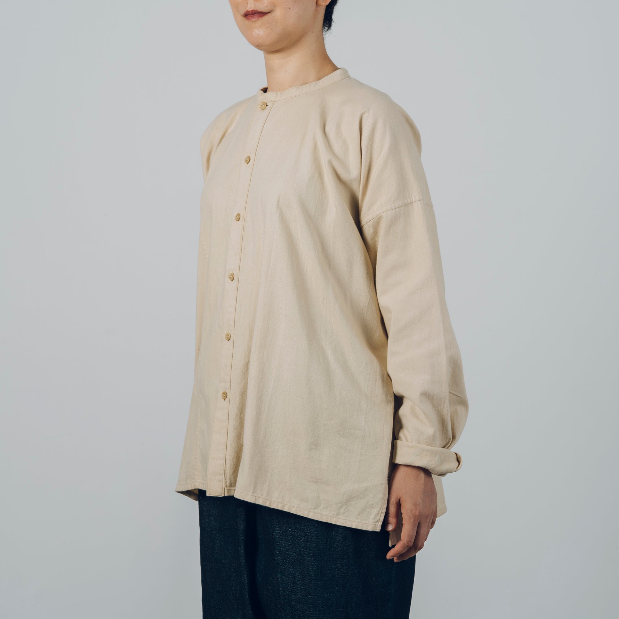 [Echizen Shirt] Organic Cotton Flannel/Marigold Khaki