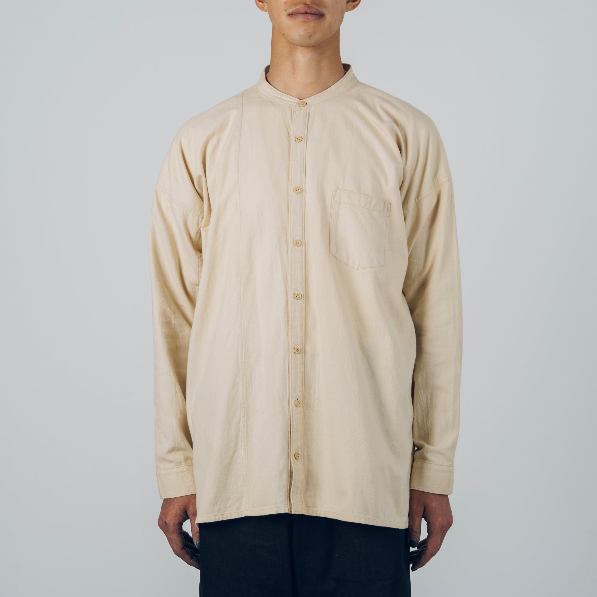 [Echizen Shirt] Organic Cotton Flannel/Marigold Khaki