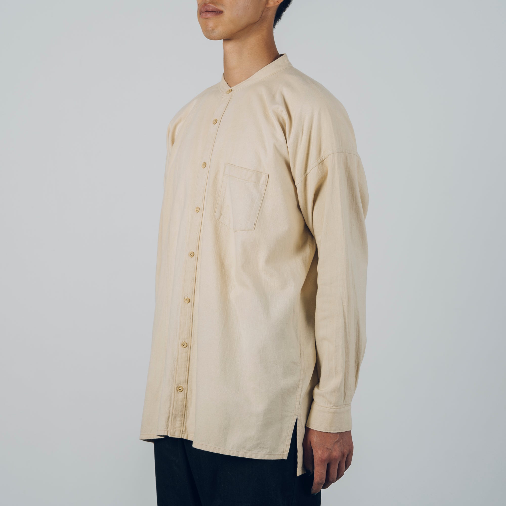 [Echizen Shirt] Organic Cotton Flannel/Marigold Khaki