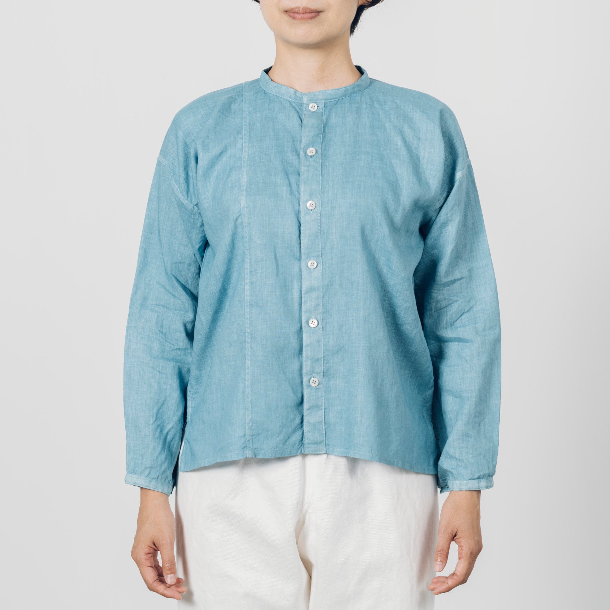 [Echizen Shirt] Linen/Indigo Sky Blue