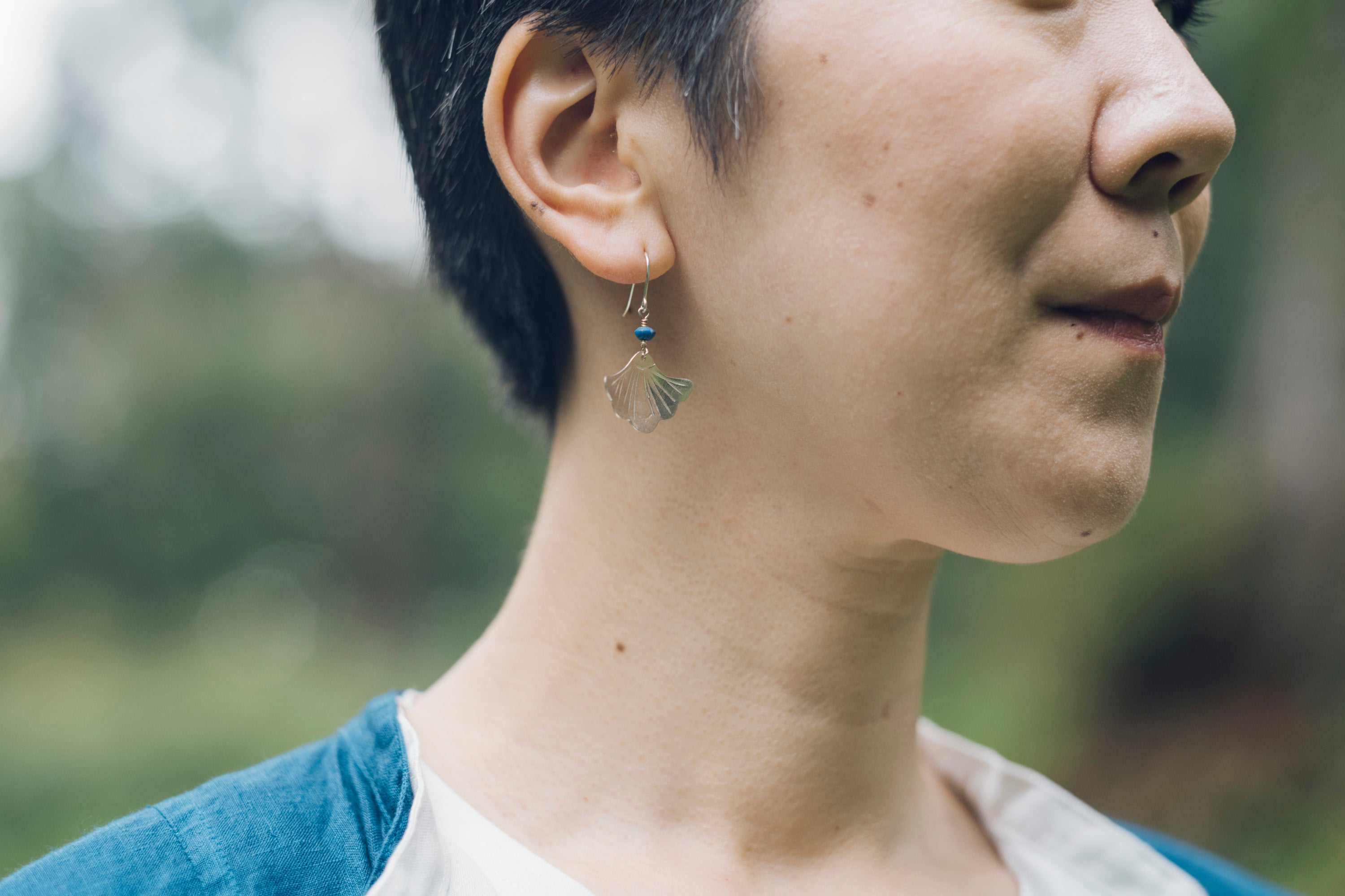 [Earrings] Mai earrings (silver/lapis lazuli)