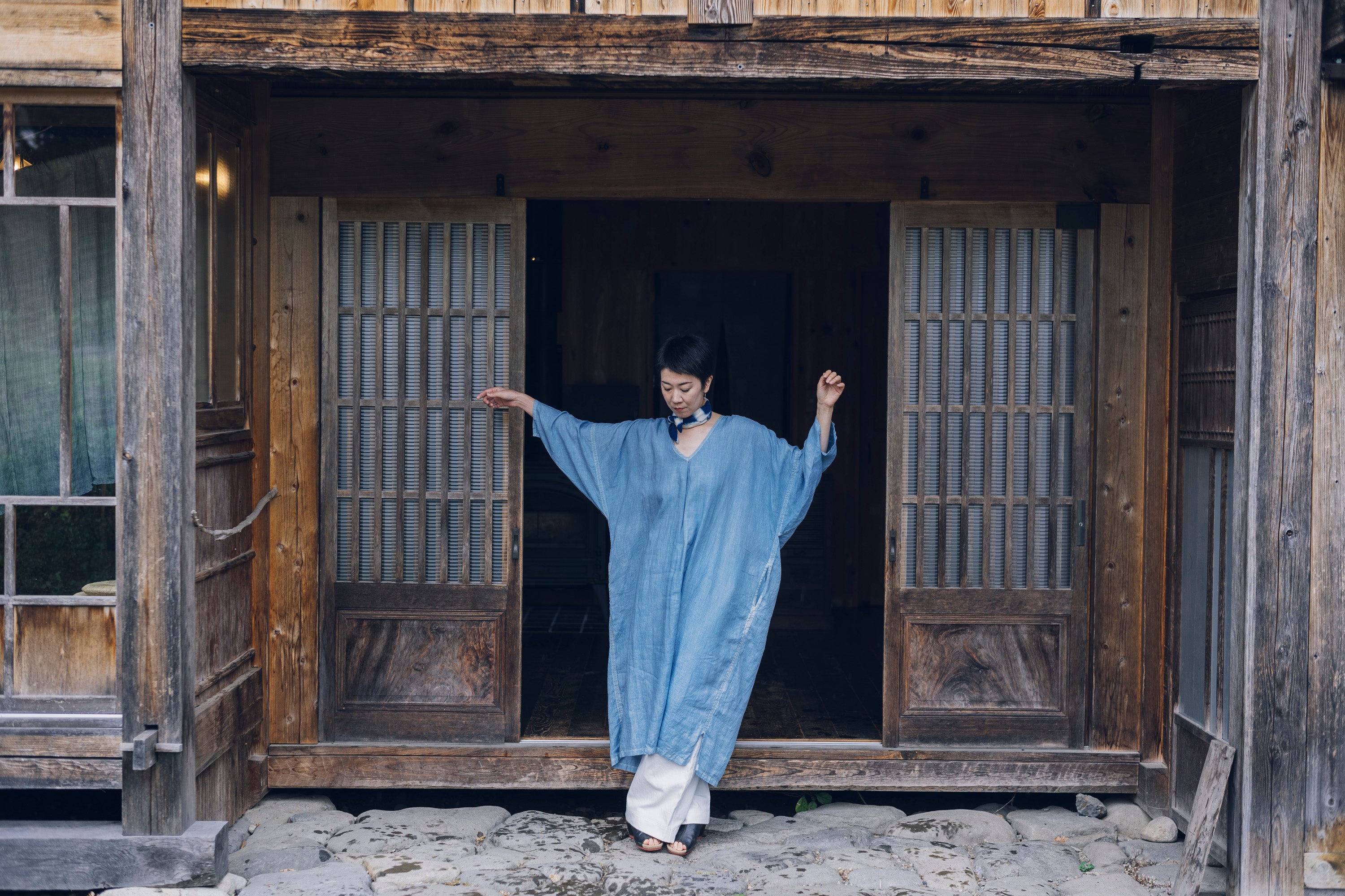 いちご様 2点おまとめ 本藍染リネンリボン さシルクストール 工房織座